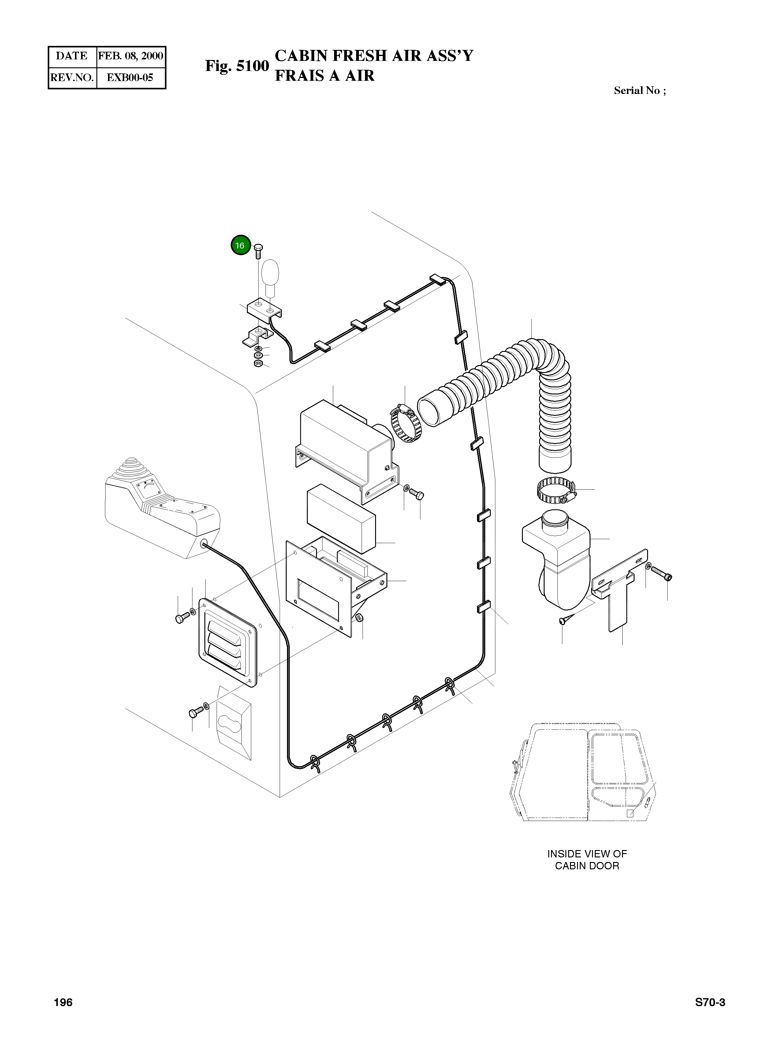 Болт M6X1.0X25 S0505053 Komatsu