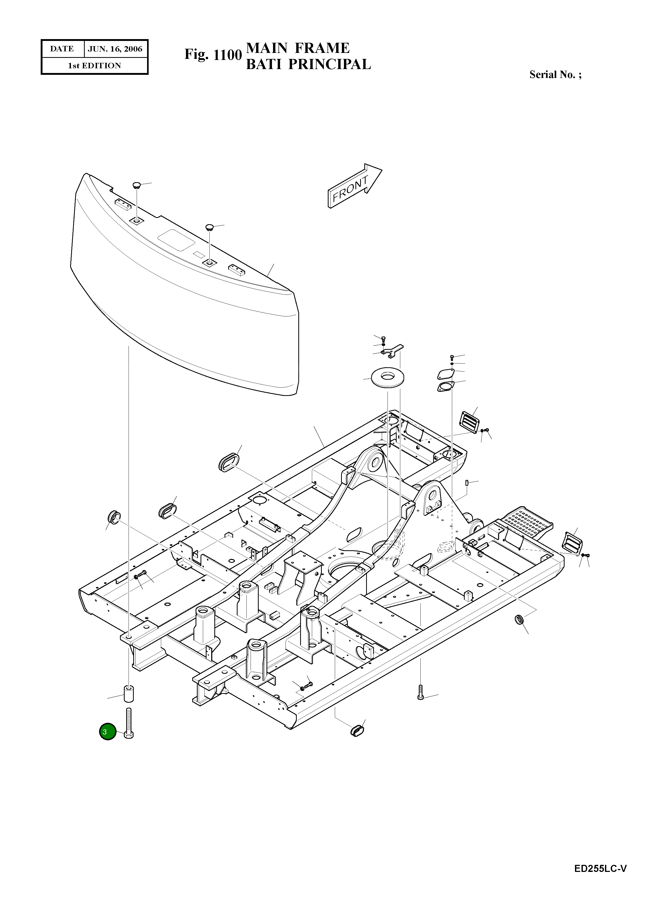 Болт M39X3.0X260 2120-2130A Komatsu