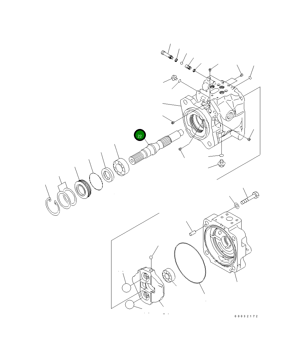 Вал 708-1U-12110 Komatsu