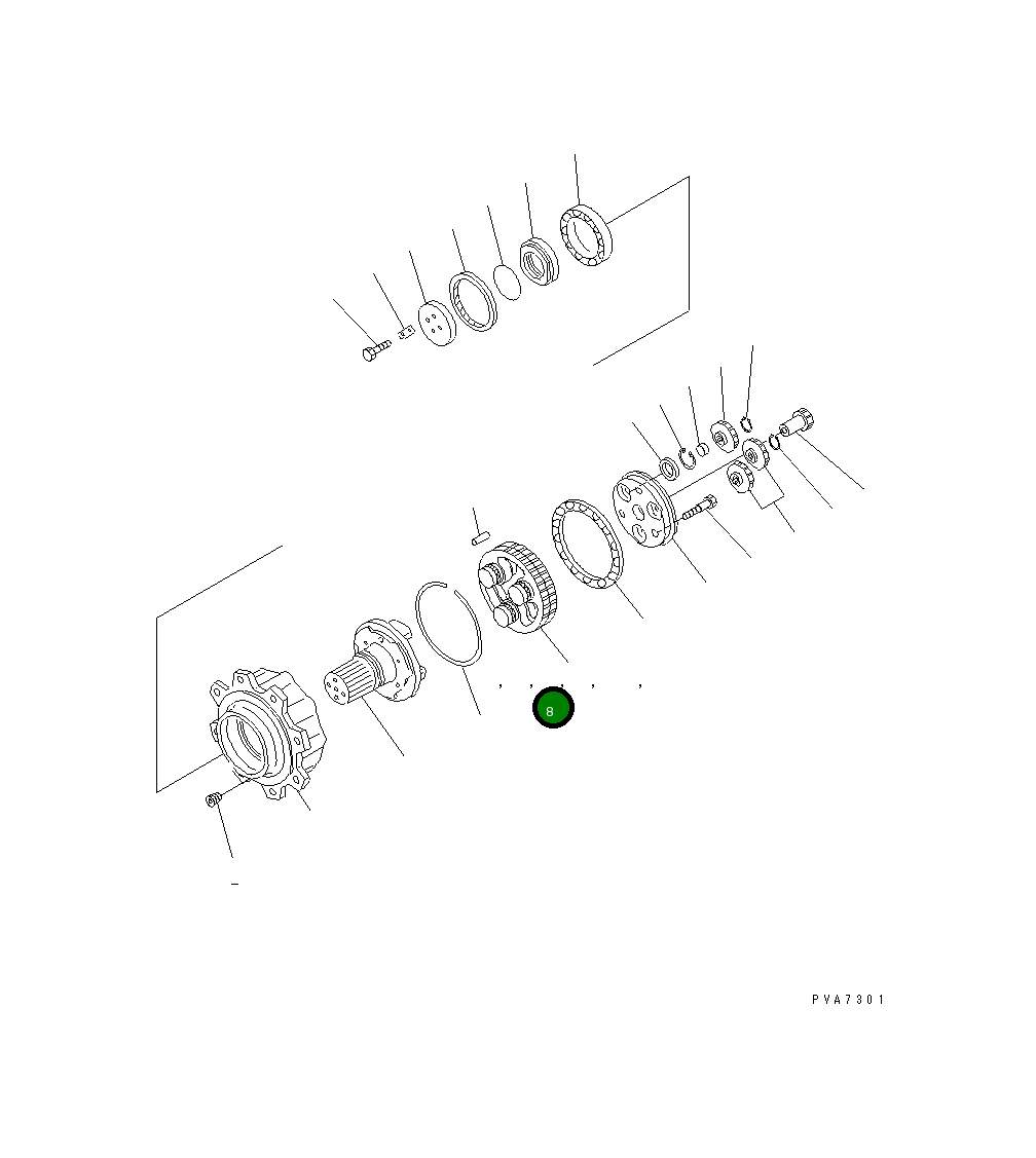 Вал TZ550A1009-00 Komatsu
