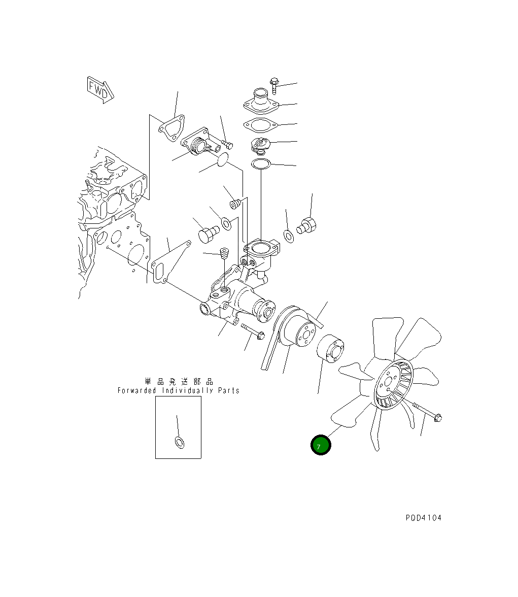 Вентилятор охлаждения 452-375 Komatsu