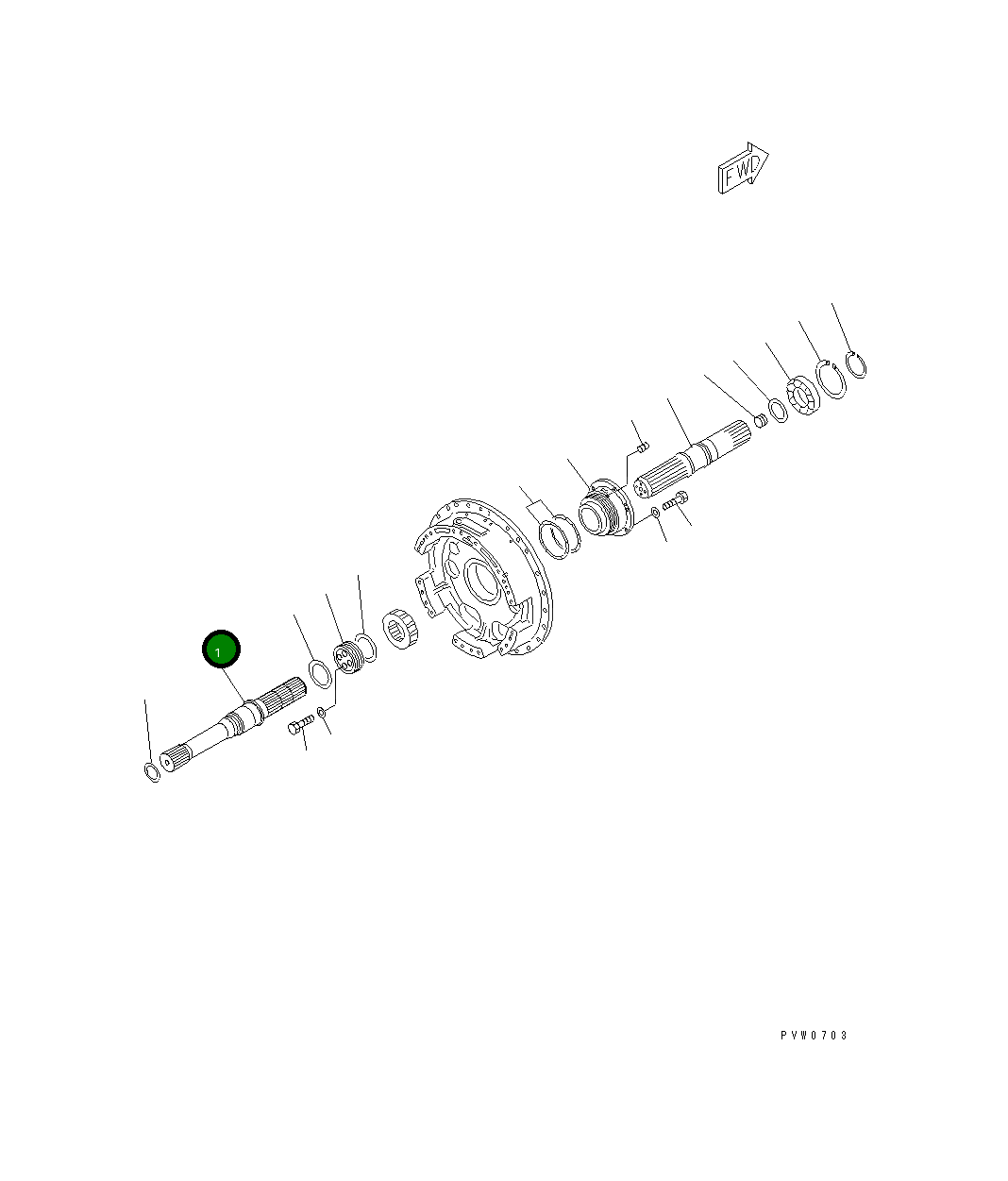 Вал 42C-15-12112 Komatsu