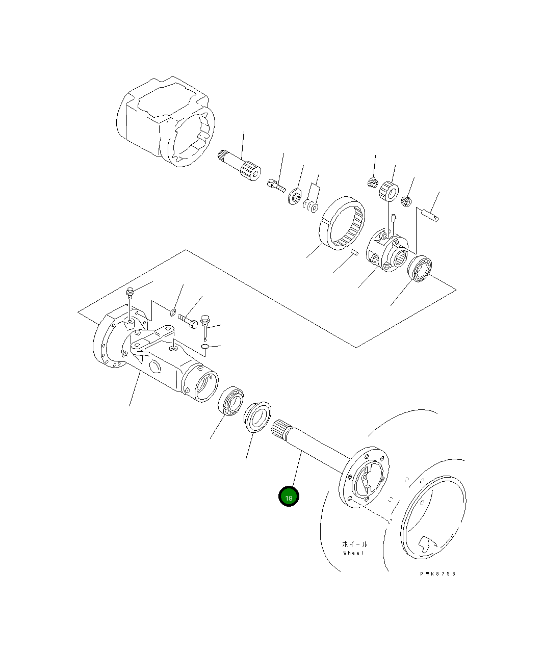Вал 42A-22-22410 Komatsu