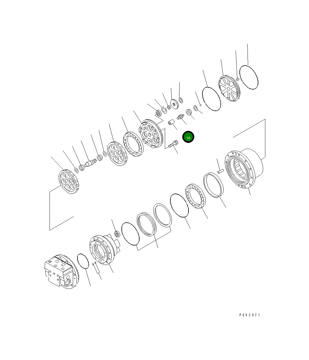 Вал TZ910B1016-00 Komatsu