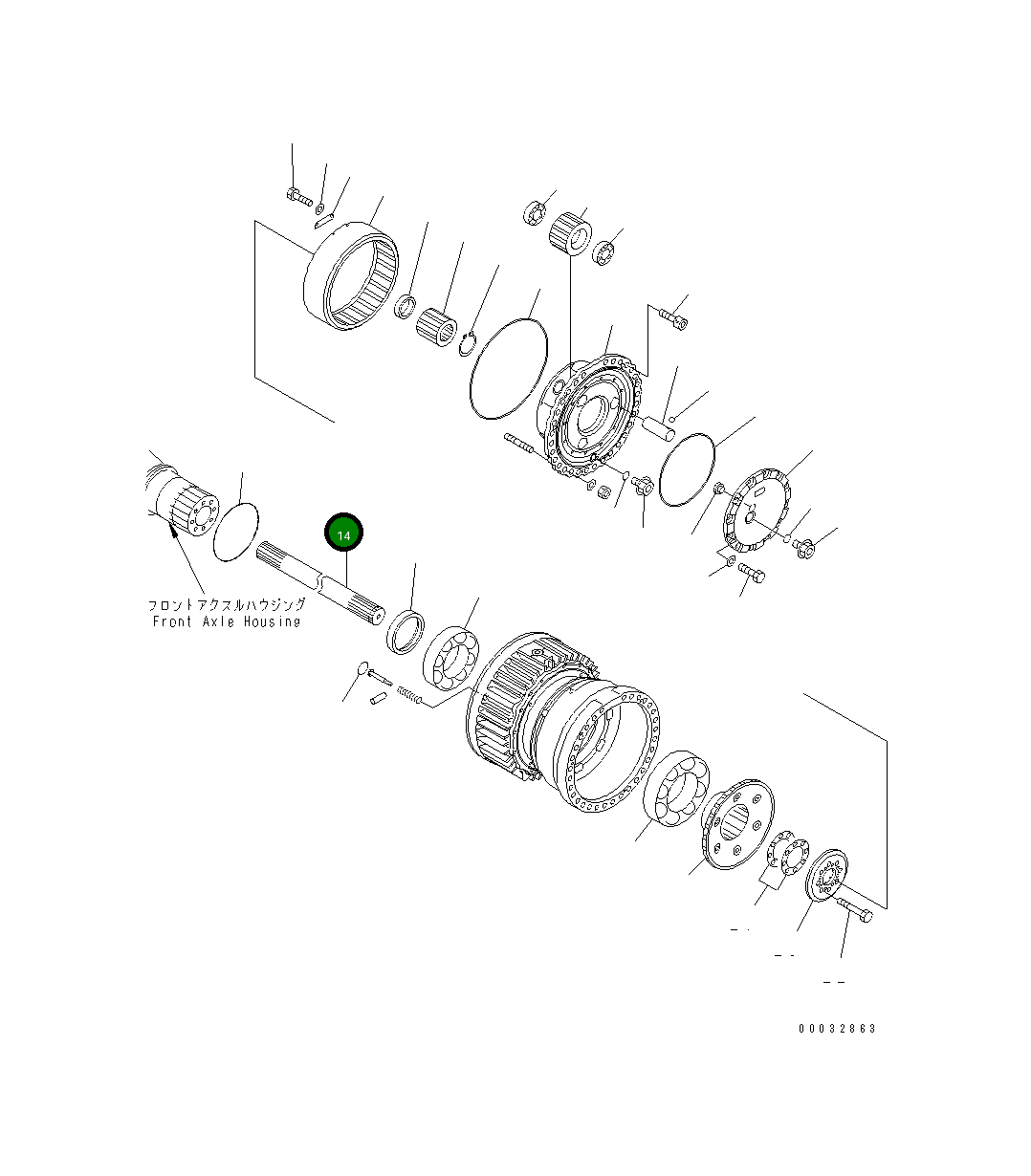 Вал 41E-23-22410 Komatsu