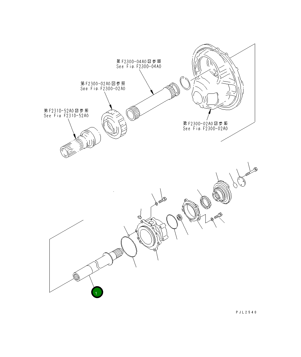 Вал 17M-22-29610 Komatsu