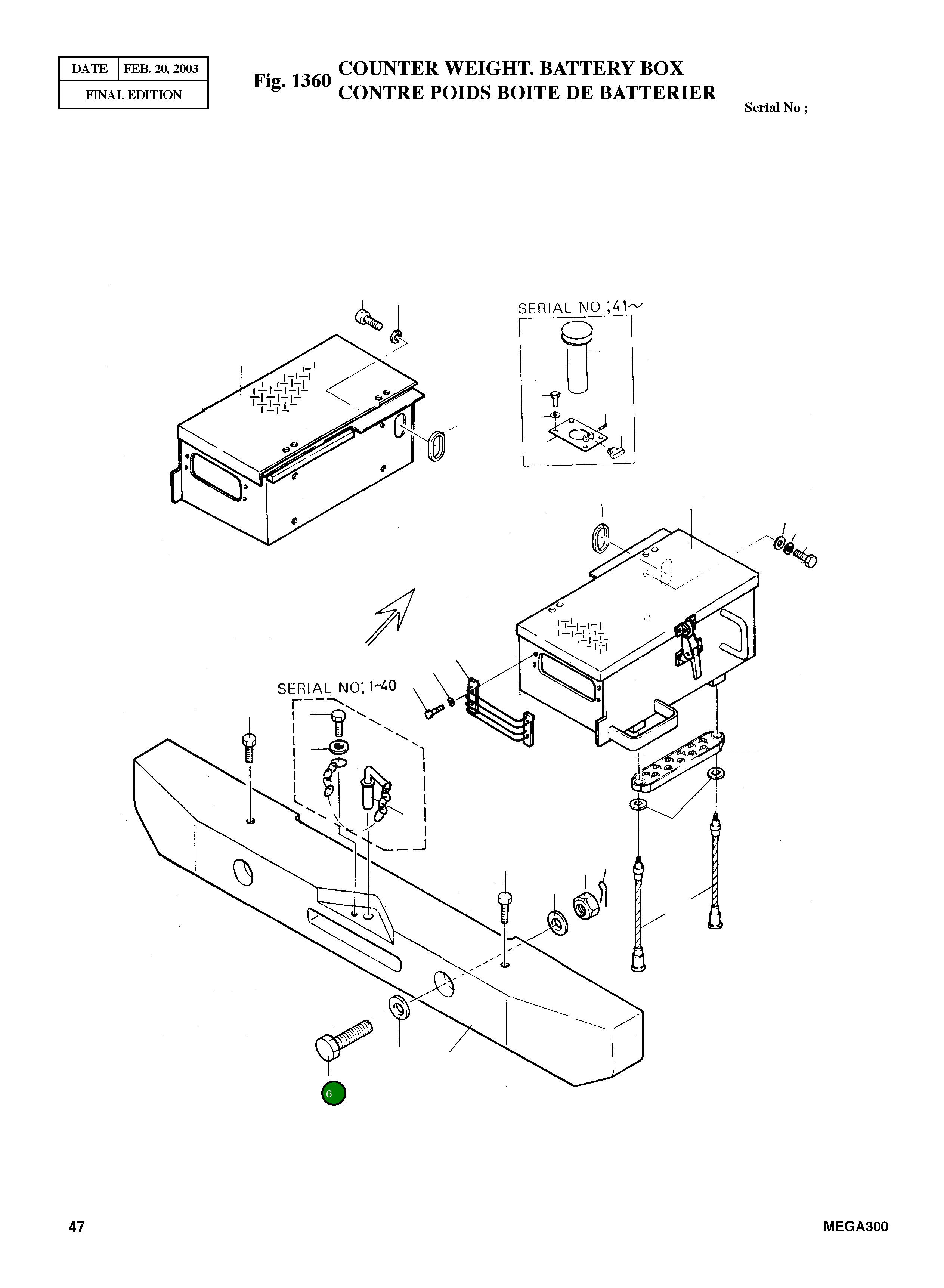 Болт M39X3.0X237 2120-1246D8 Komatsu