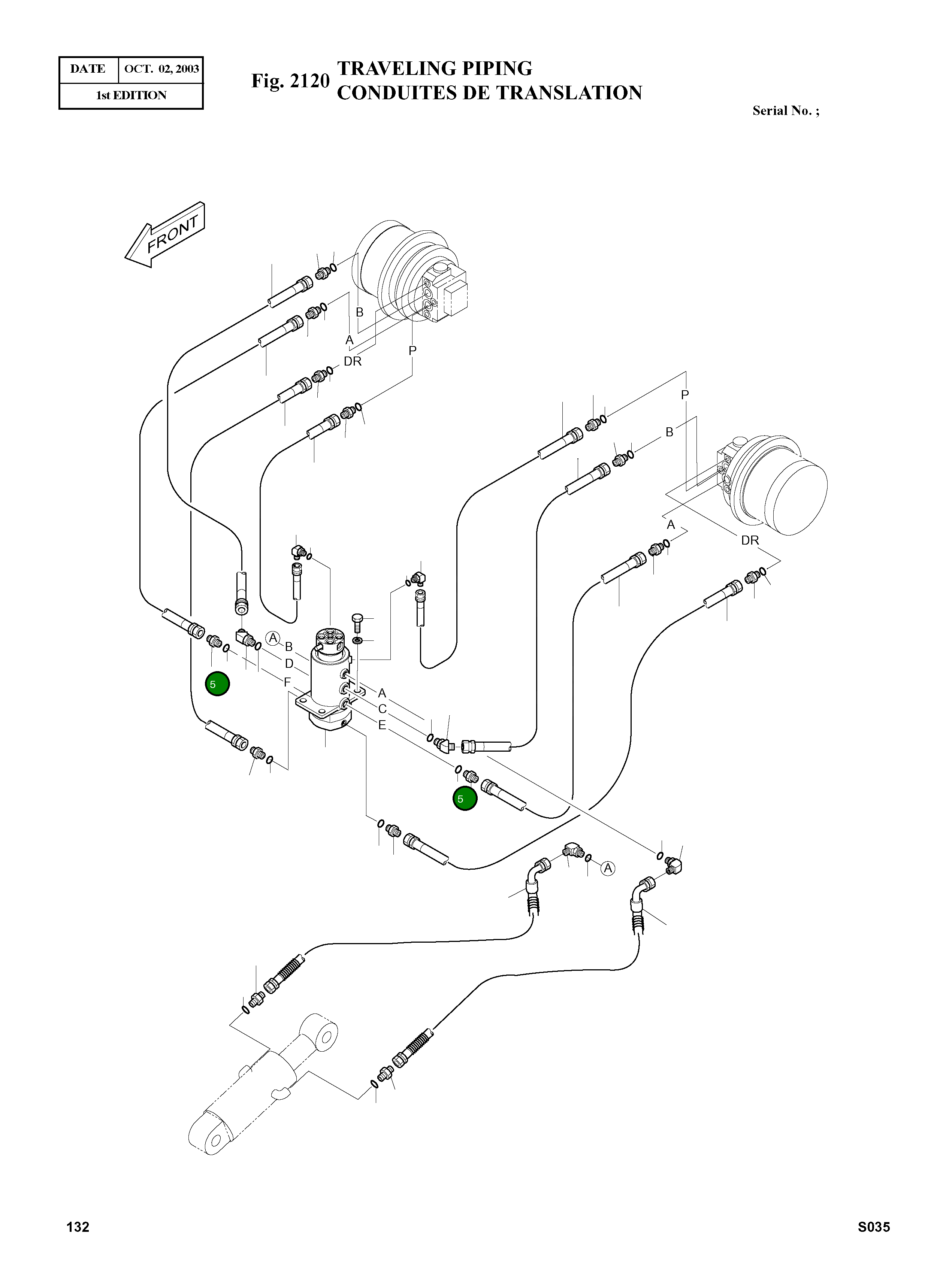 Адаптер PFO1/2XPF1/2 2181-1125D6 Komatsu