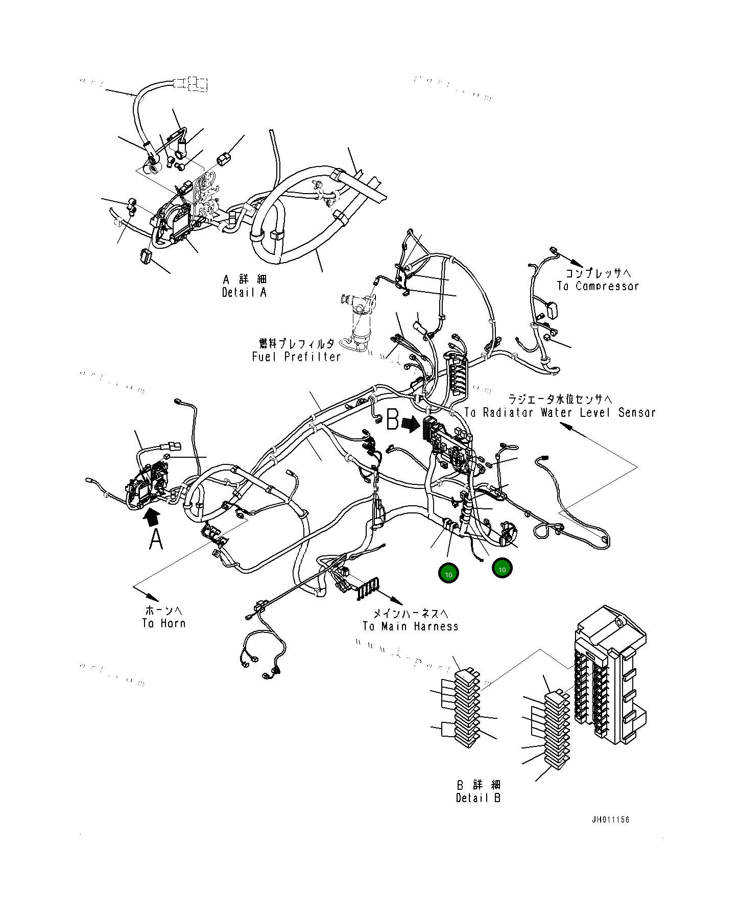 F-разъём чёрный HM64000012 Komatsu