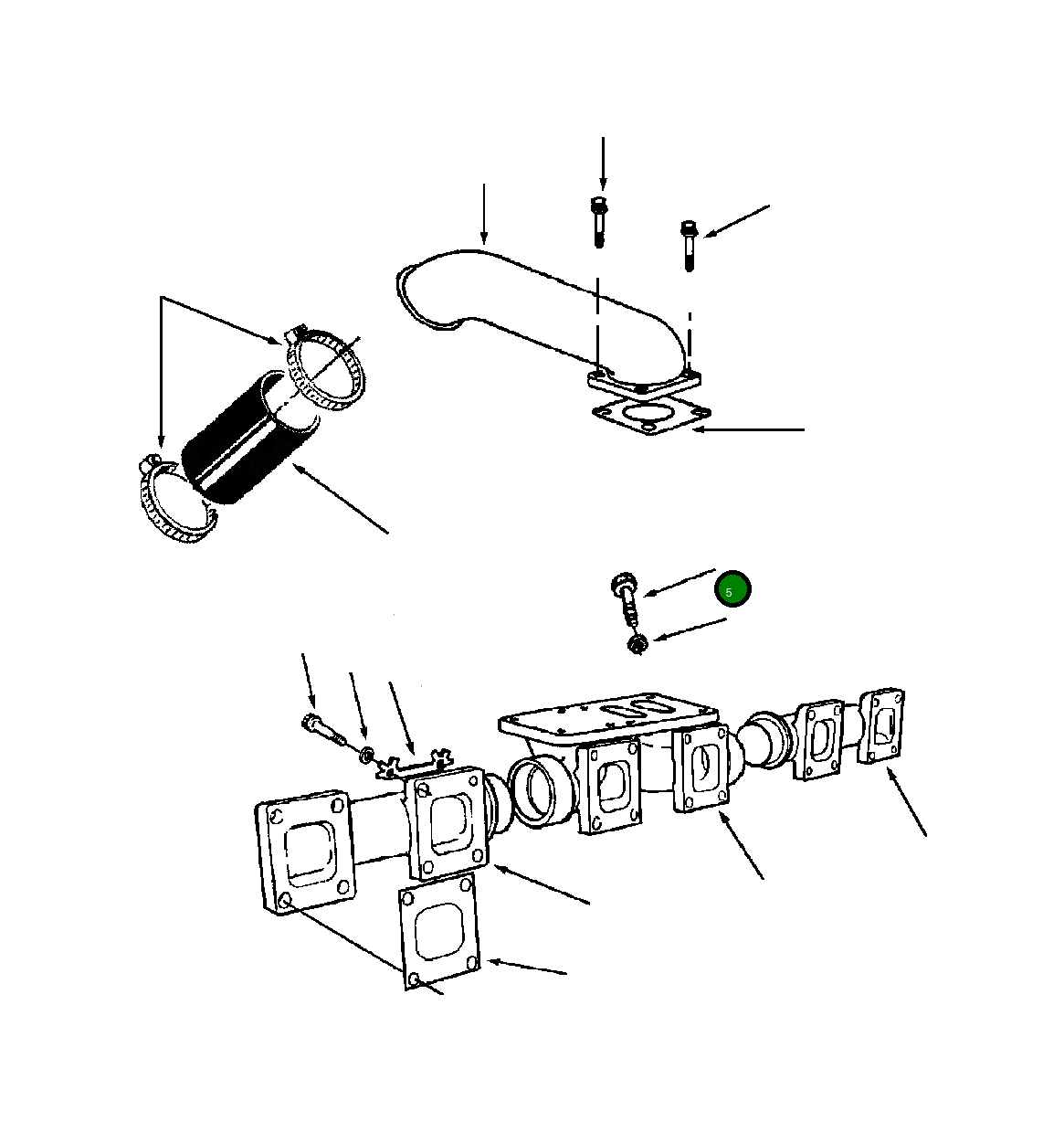 Болт (7/16 - 14x5 1/2 INCH) 1239 012 H1 Komatsu