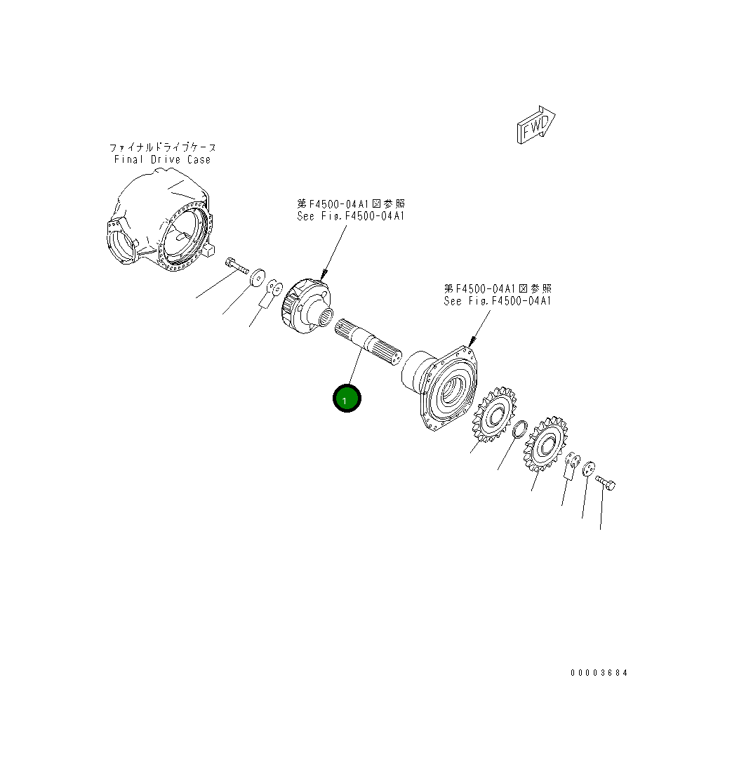 Вал 23B-22-31910 Komatsu