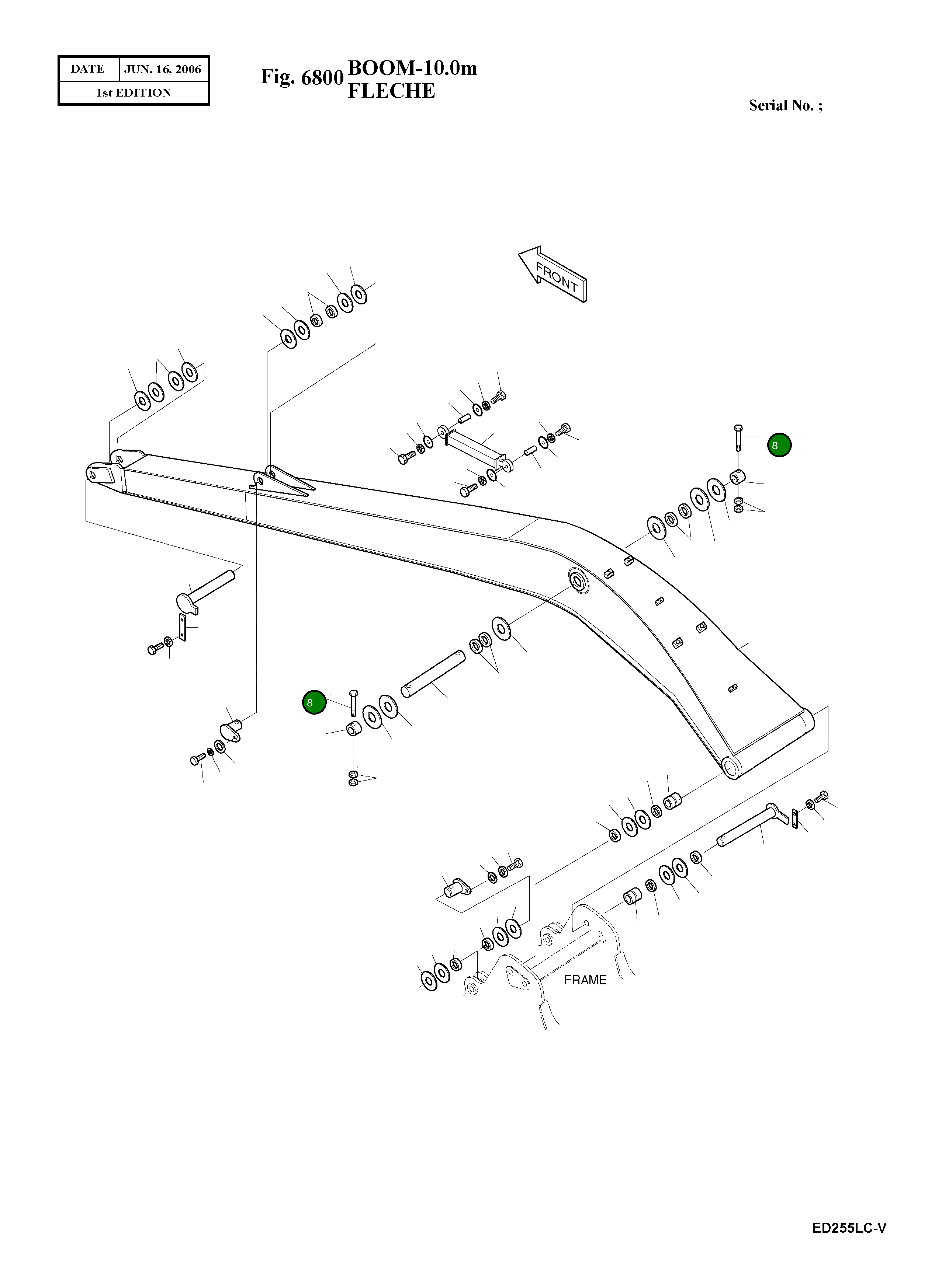 Болт M20X2.5X170 S0571866 Komatsu