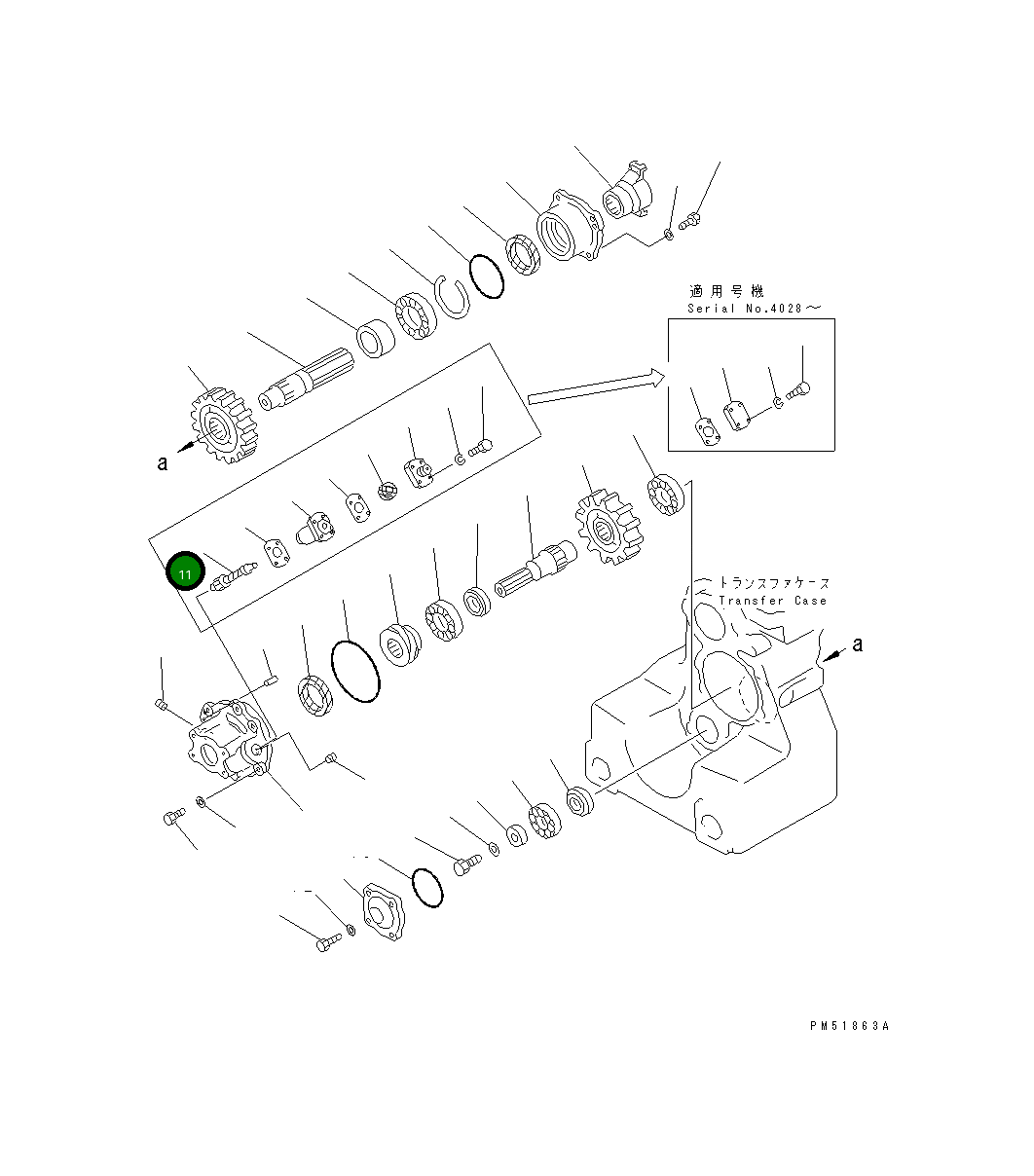 Вал 23E-15-13421 Komatsu