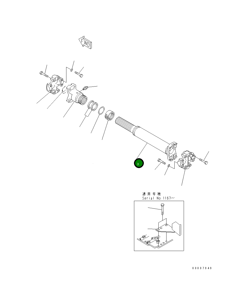 Вал 134-67-61110 Komatsu