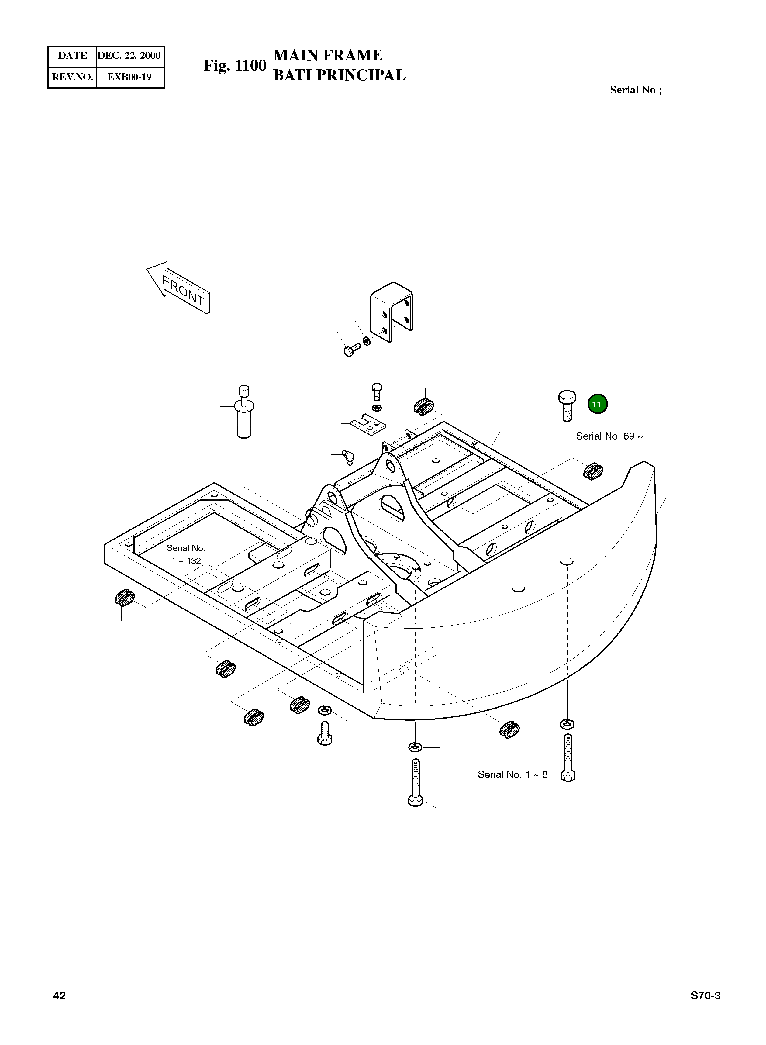 Болт M20X2.5X30 S0527253 Komatsu