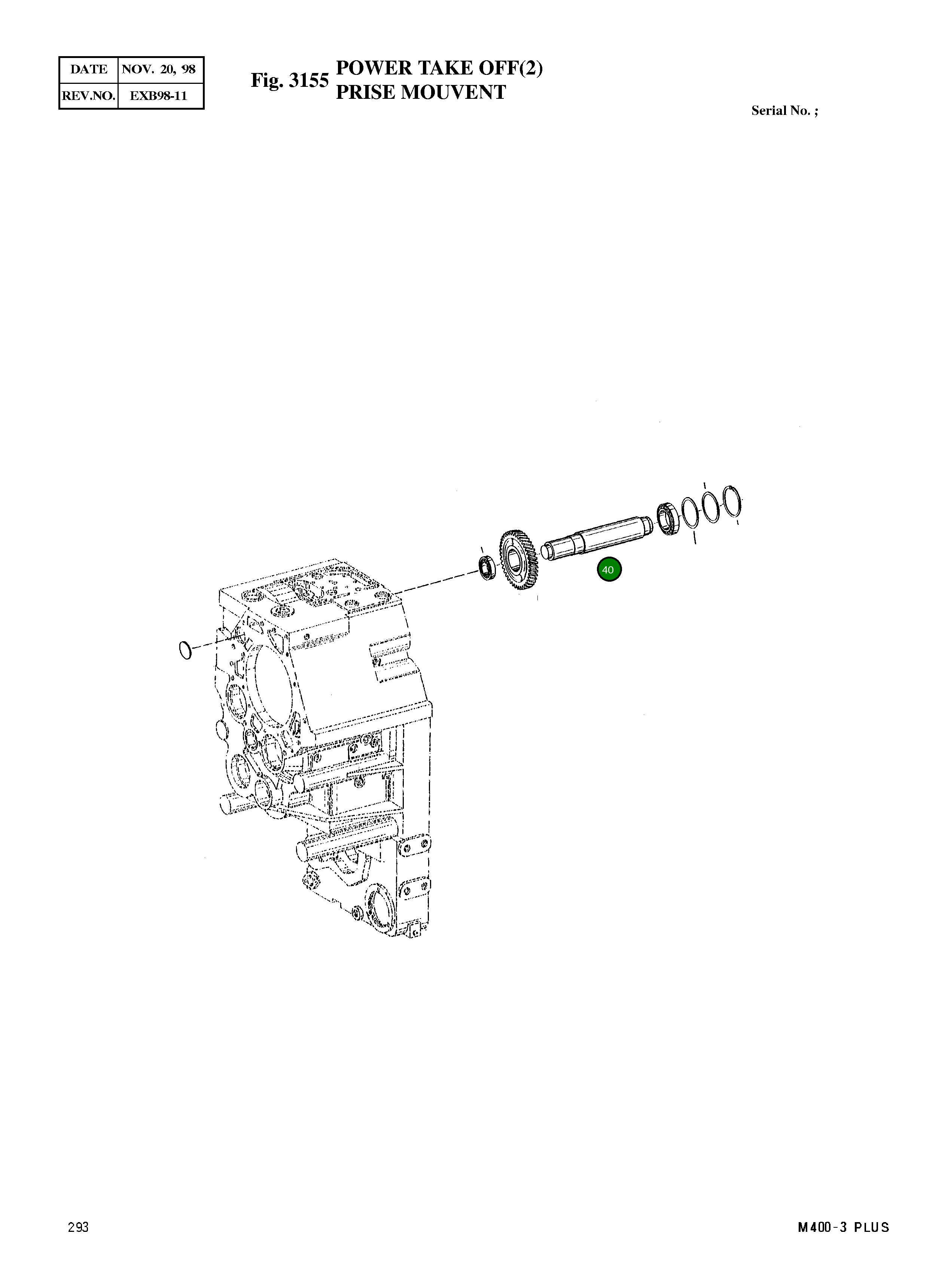 Вал 4646 355 023 Komatsu