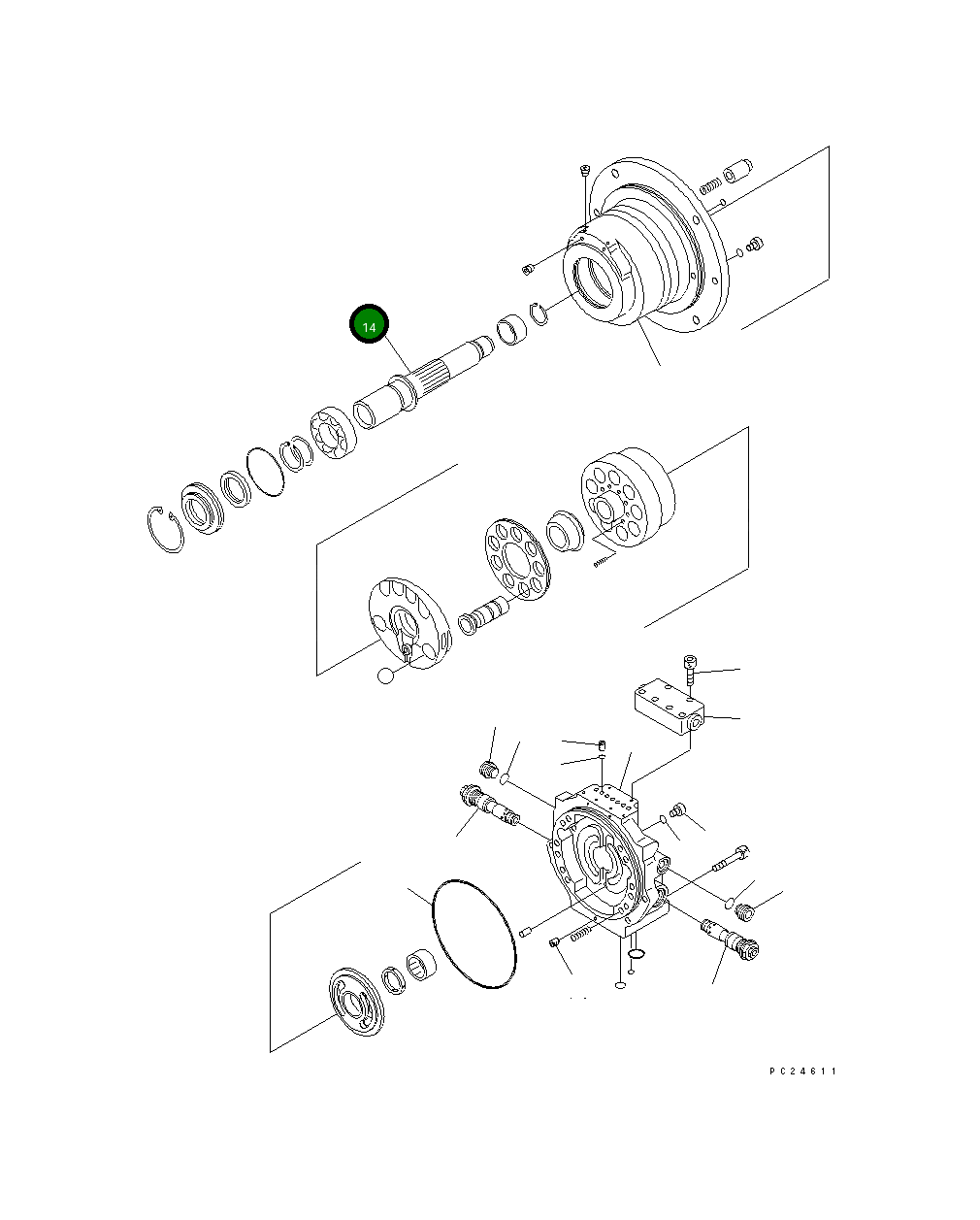 Вал KB20461-60213 Komatsu