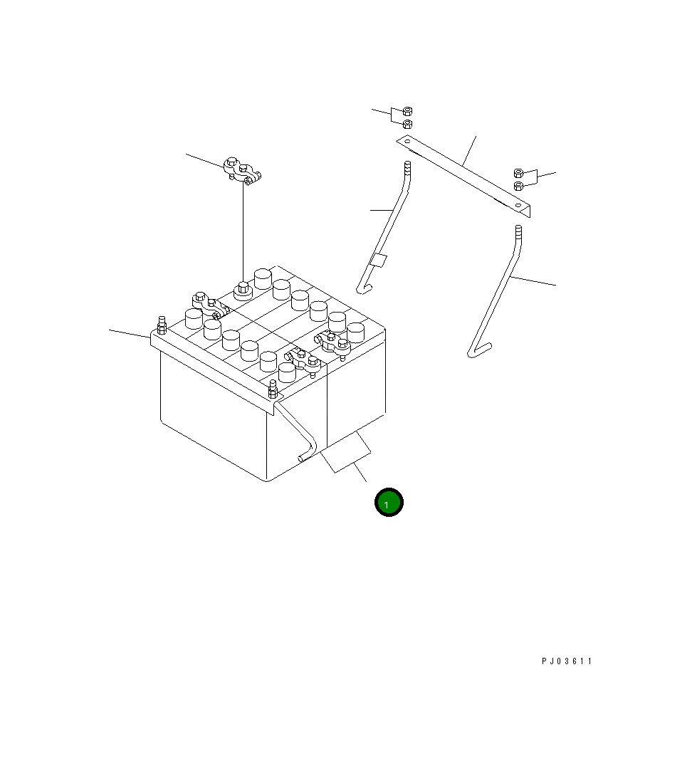 Аккумулятор сухой (сухой тип) 08000-12208 Komatsu