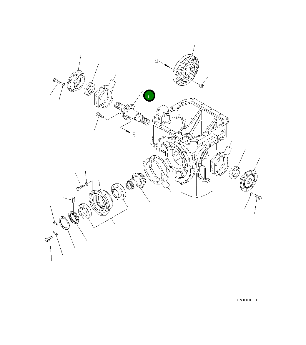 Вал 14X-22-21120 Komatsu