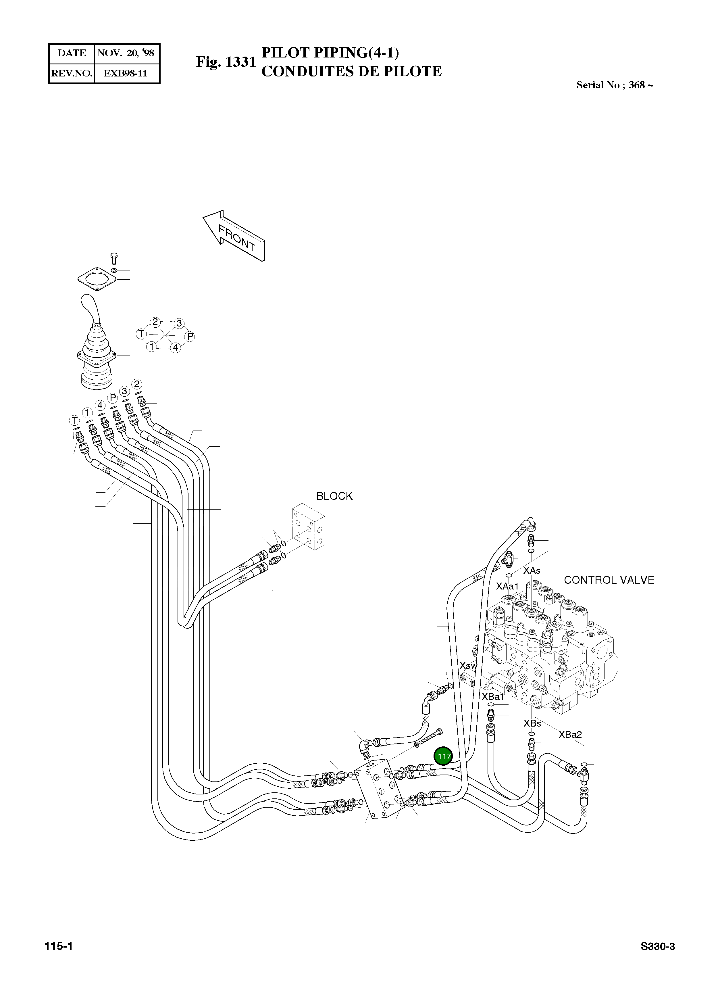 Болт M8X1.25X100 S0557353 Komatsu