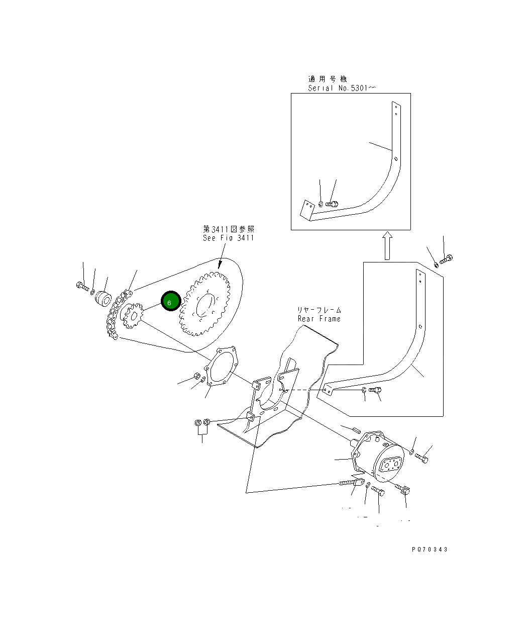 Ведущая звезда 258-05-05507 Komatsu