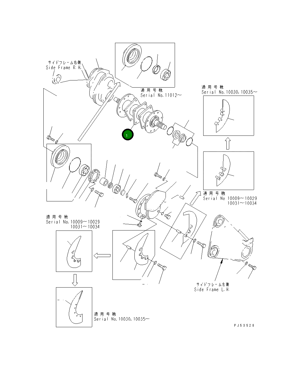 Вал 26C-70-12221 Komatsu