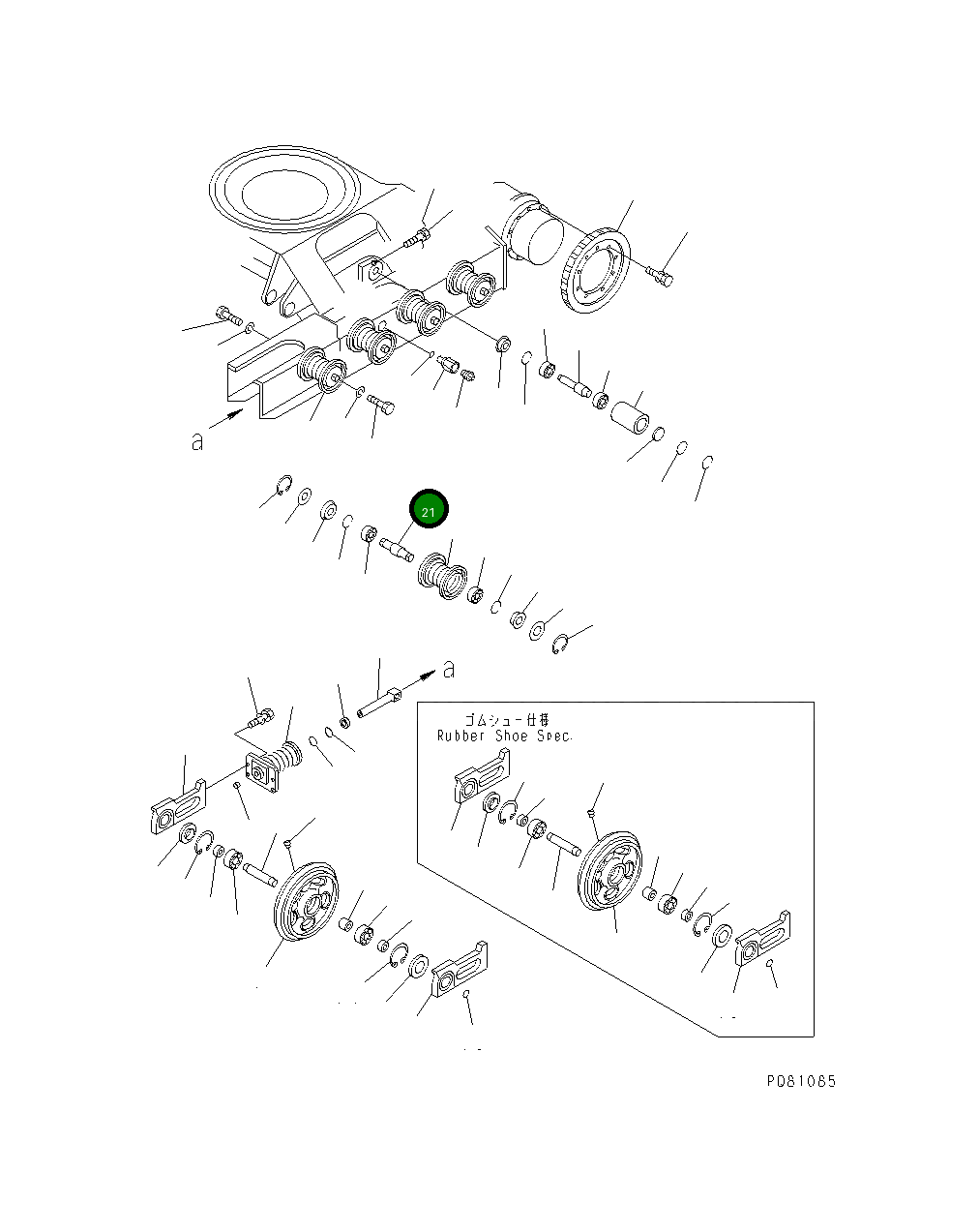 Вал YM172422-37310 Komatsu