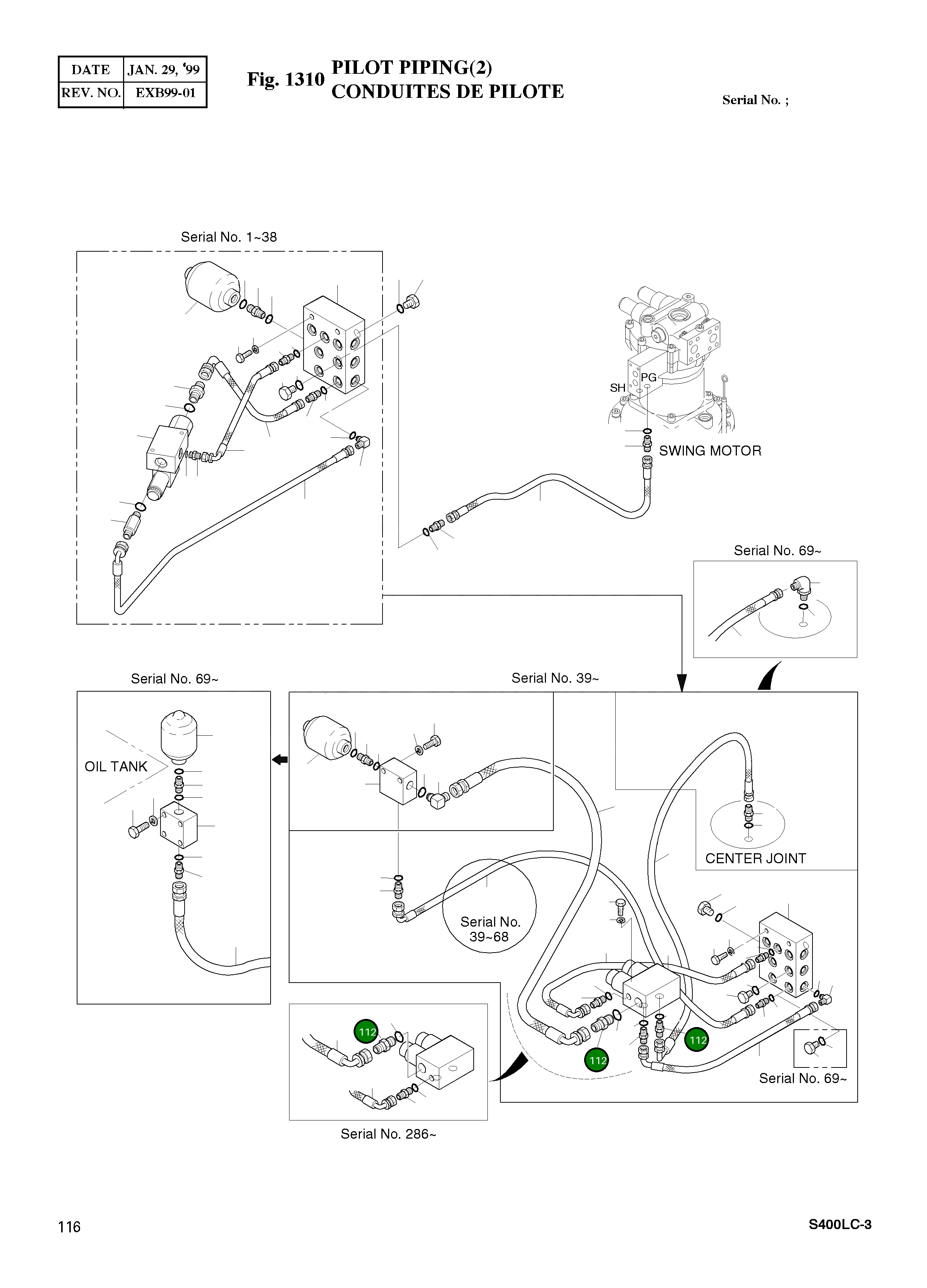 Адаптер PFO1/4-PF3/8 2181-1126D39 Komatsu
