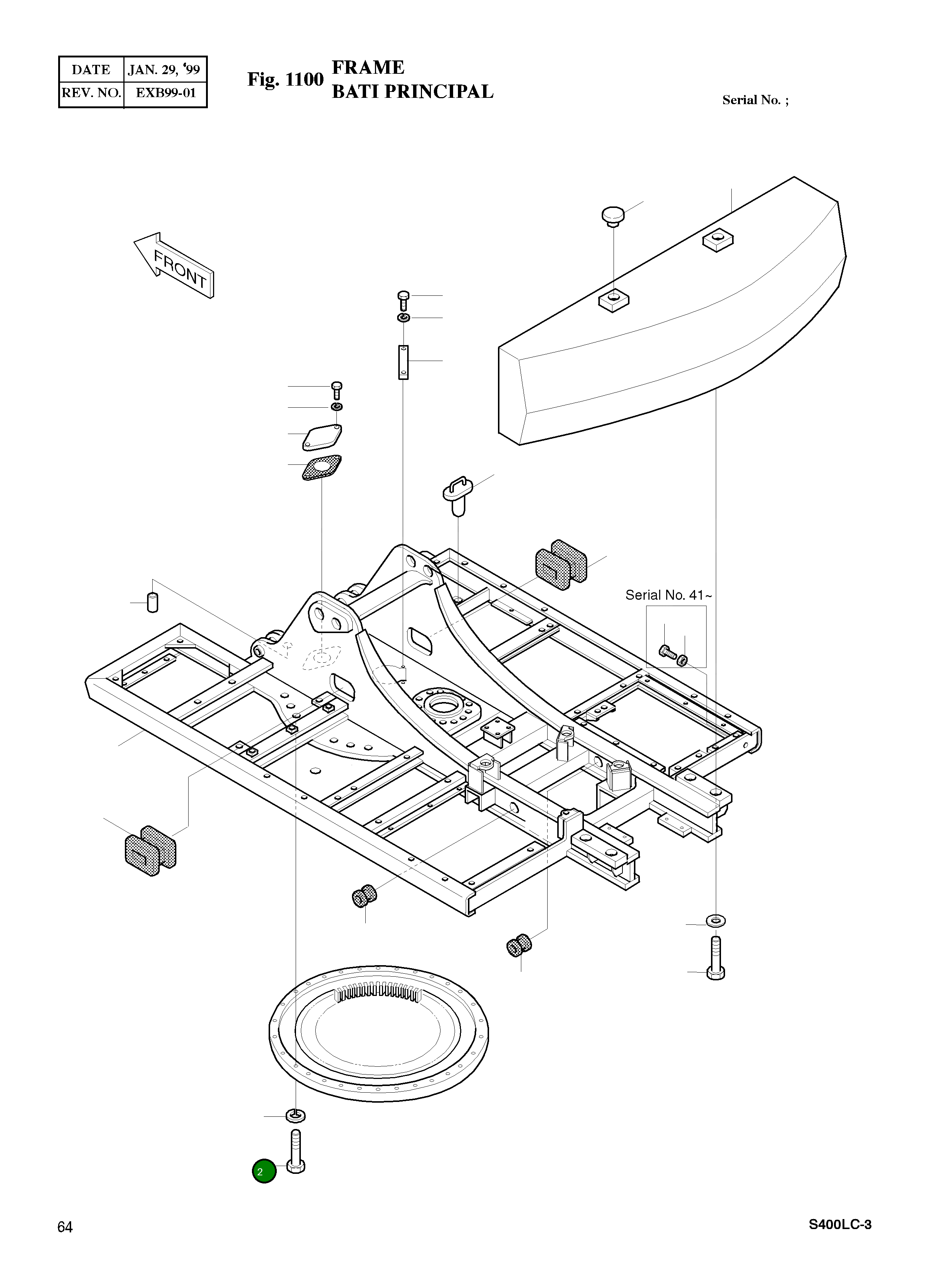Болт M24X2.0X130 S0775961 Komatsu
