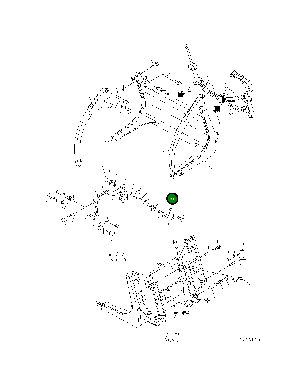 Вал 145-Z23-2130 Komatsu