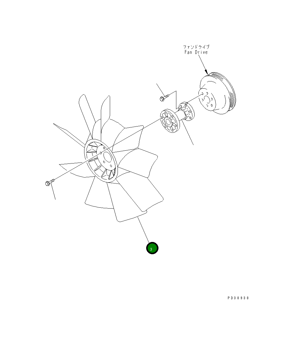 Вентилятор охлаждения 600-625-7620 Komatsu