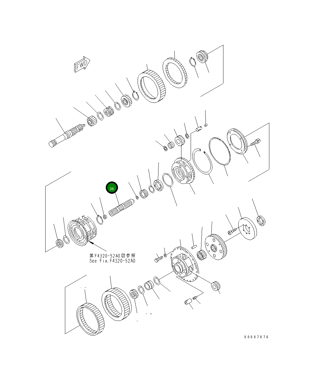Вал 427-15-12120 Komatsu