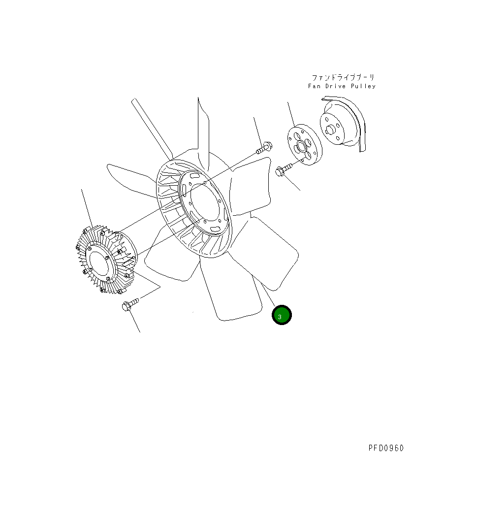 Вентилятор охлаждения 6732-61-7550 Komatsu