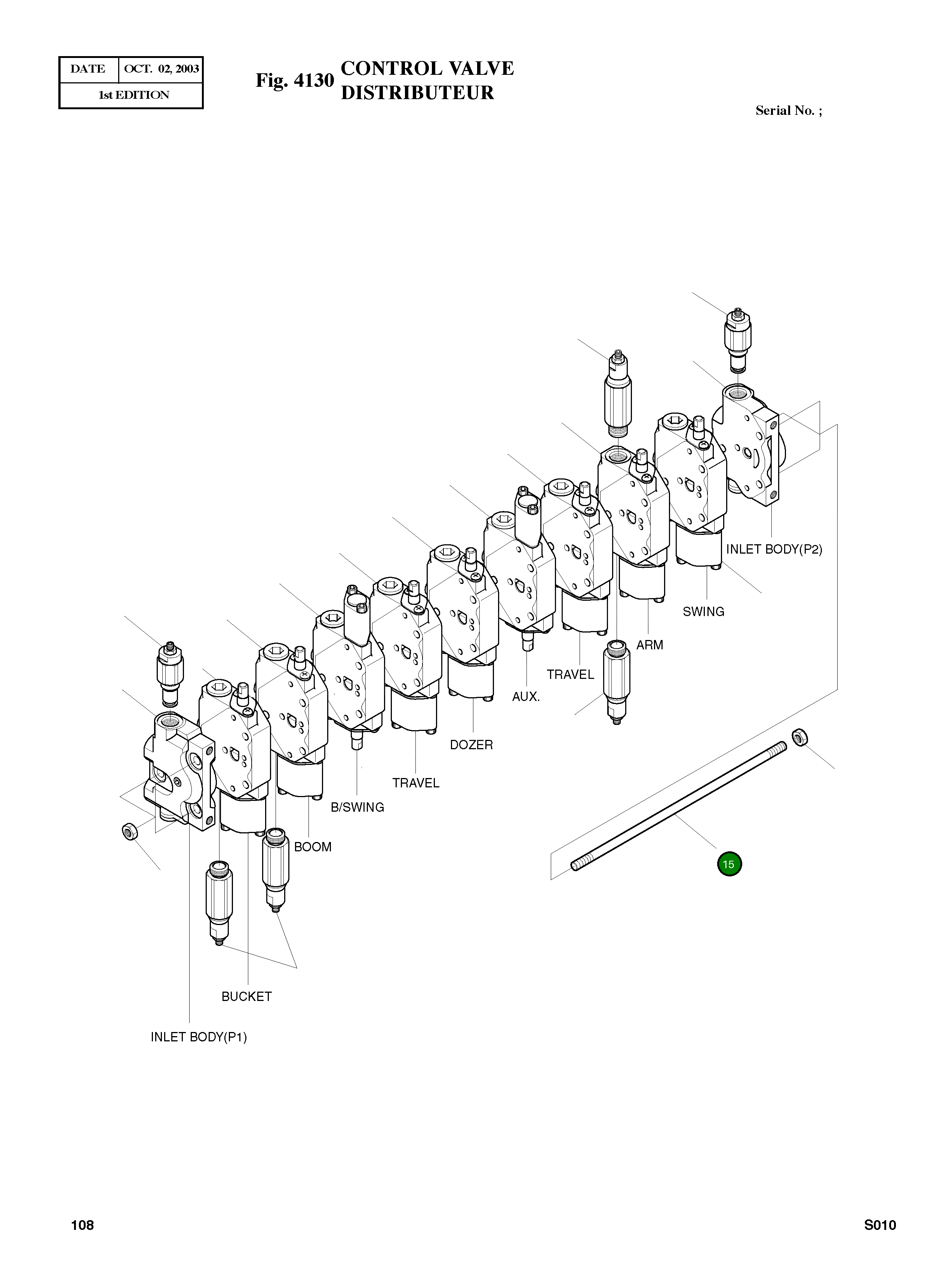 Болт M8 6251413047125 Komatsu
