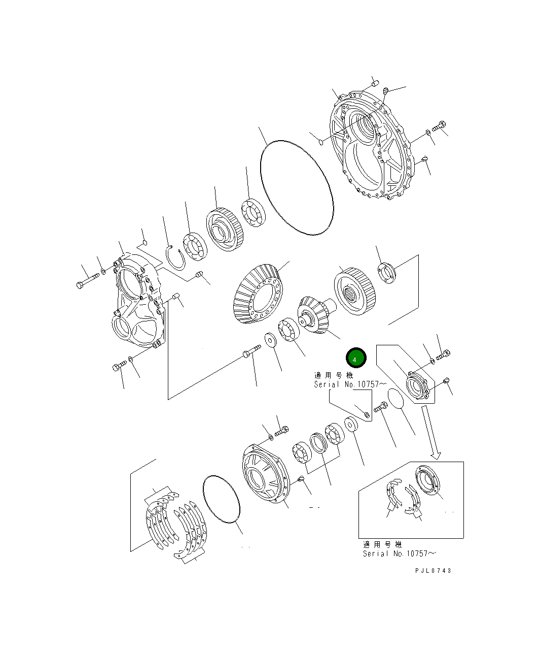 Вал конической шестерни A 198-22-22201 Komatsu