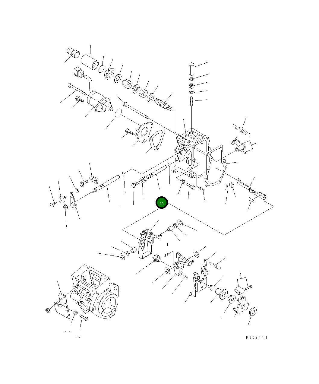 Вал YM119660-61590 Komatsu