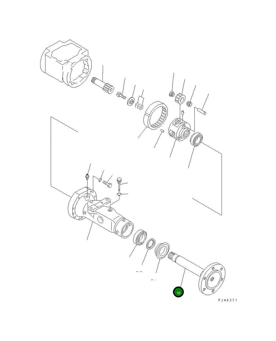 Вал 361-22-22410 Komatsu