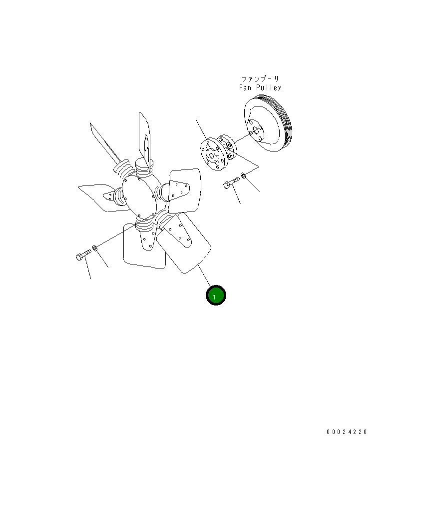 Вентилятор охлаждения (реверсивного типа) 600-614-2581 Komatsu