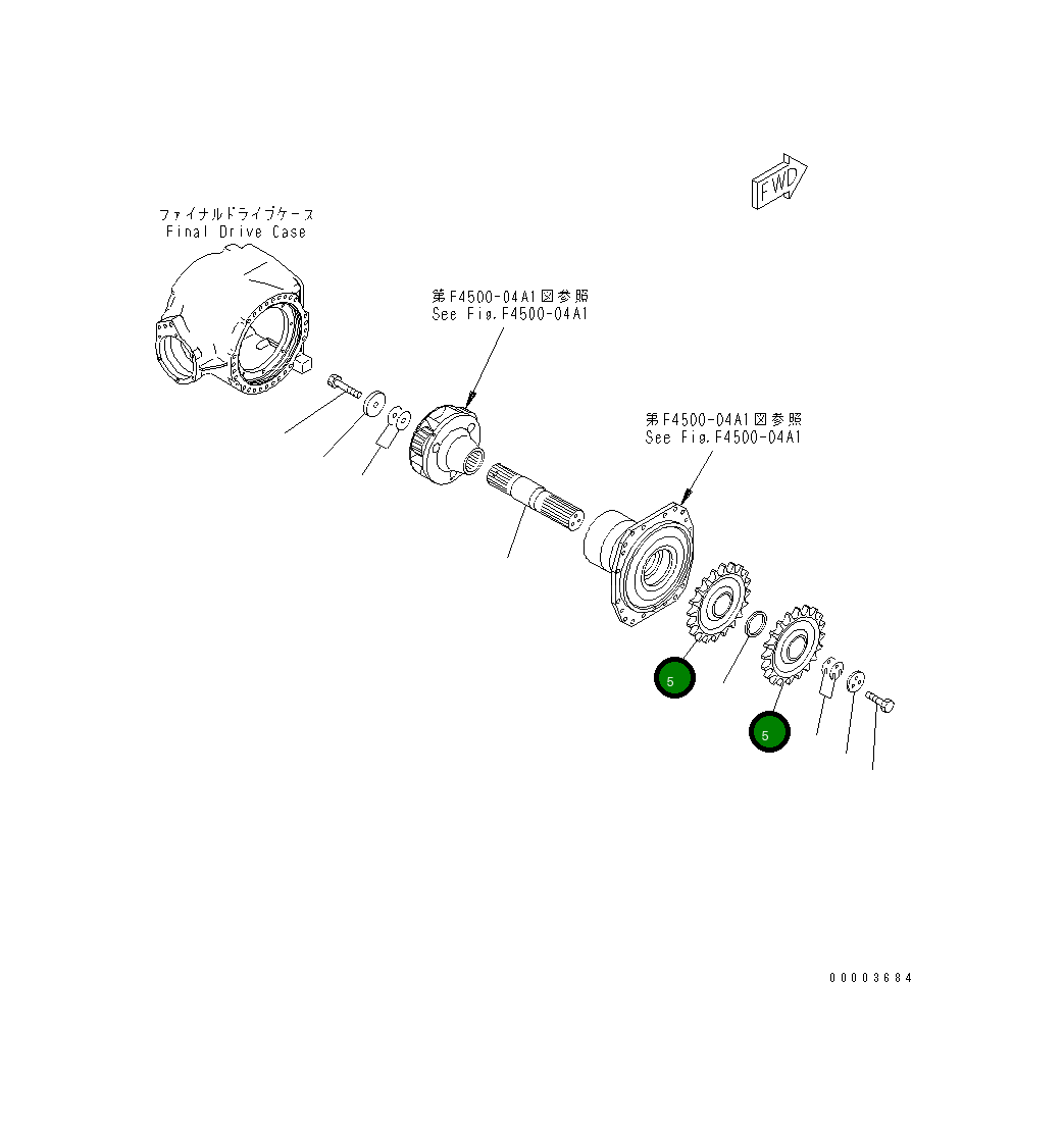 Ведущая звезда 23B-22-31560 Komatsu