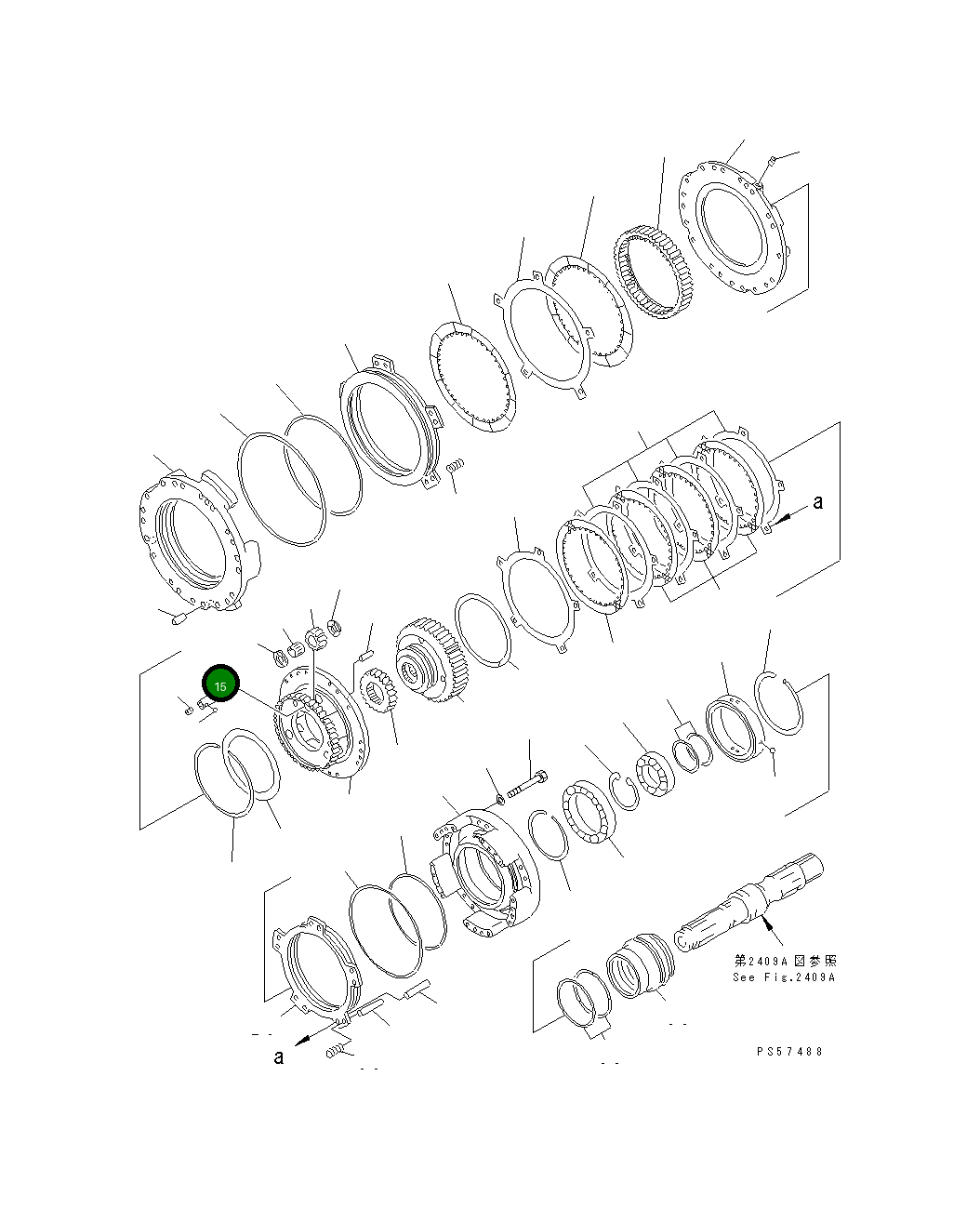 Вал 22W-15-22550 Komatsu