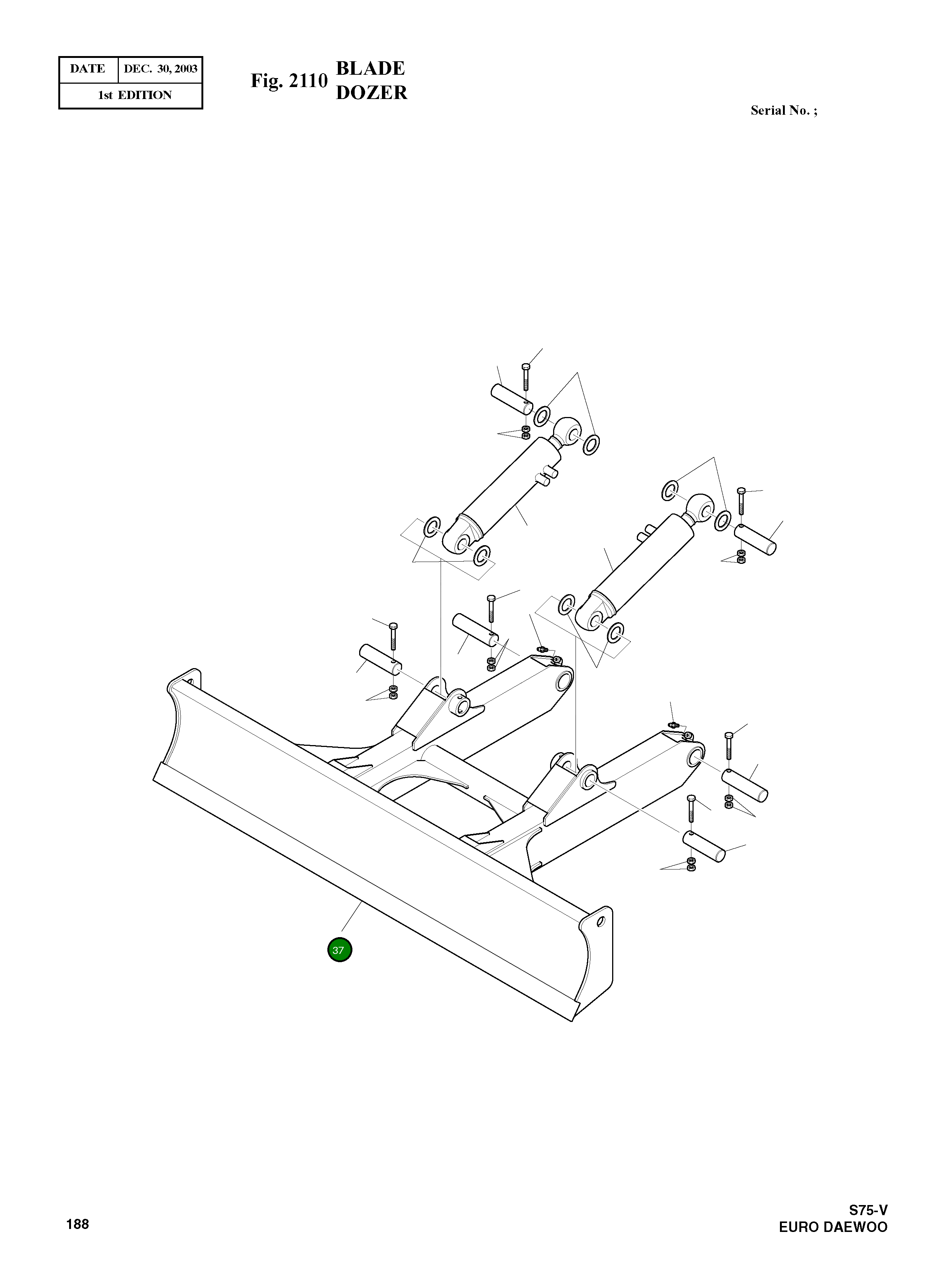 Бульдозерный отвал 608-00030C Komatsu