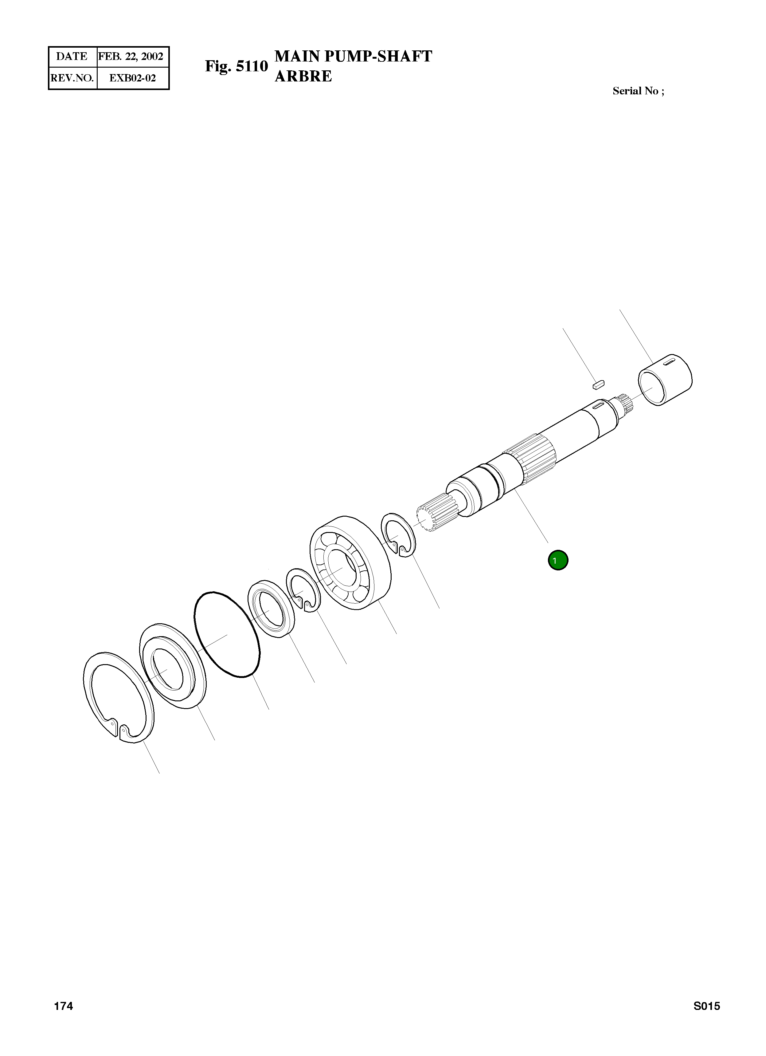 Вал 1100513502 Komatsu