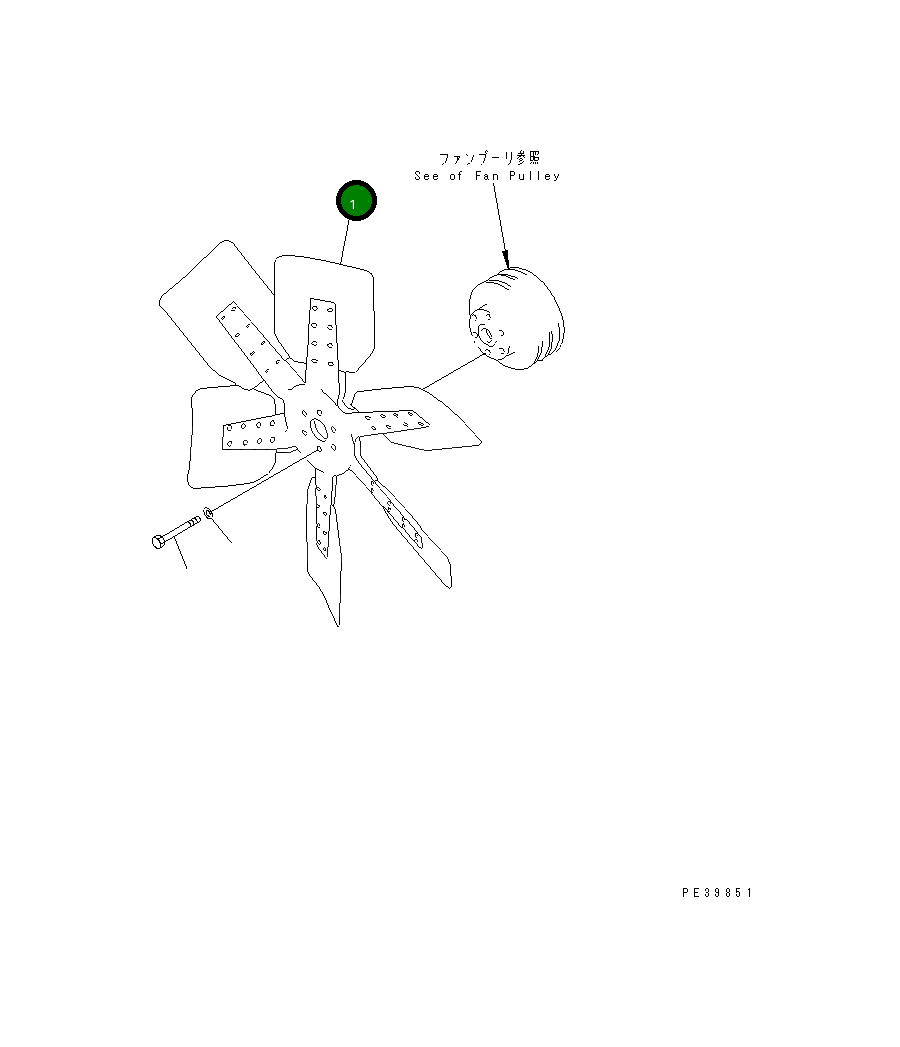 Вентилятор охлаждения 600-633-1000 Komatsu
