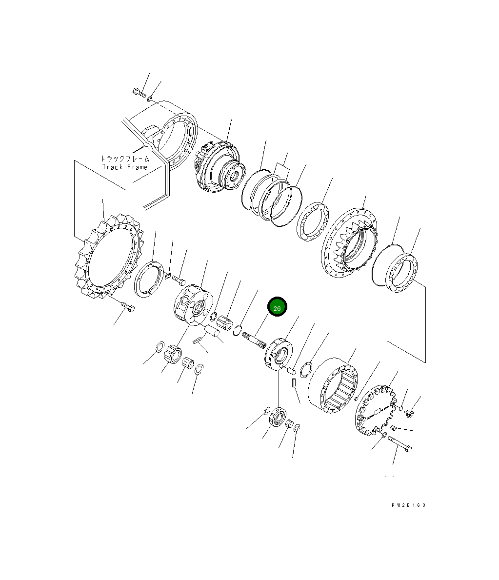 Вал 20Y-27-31210 Komatsu