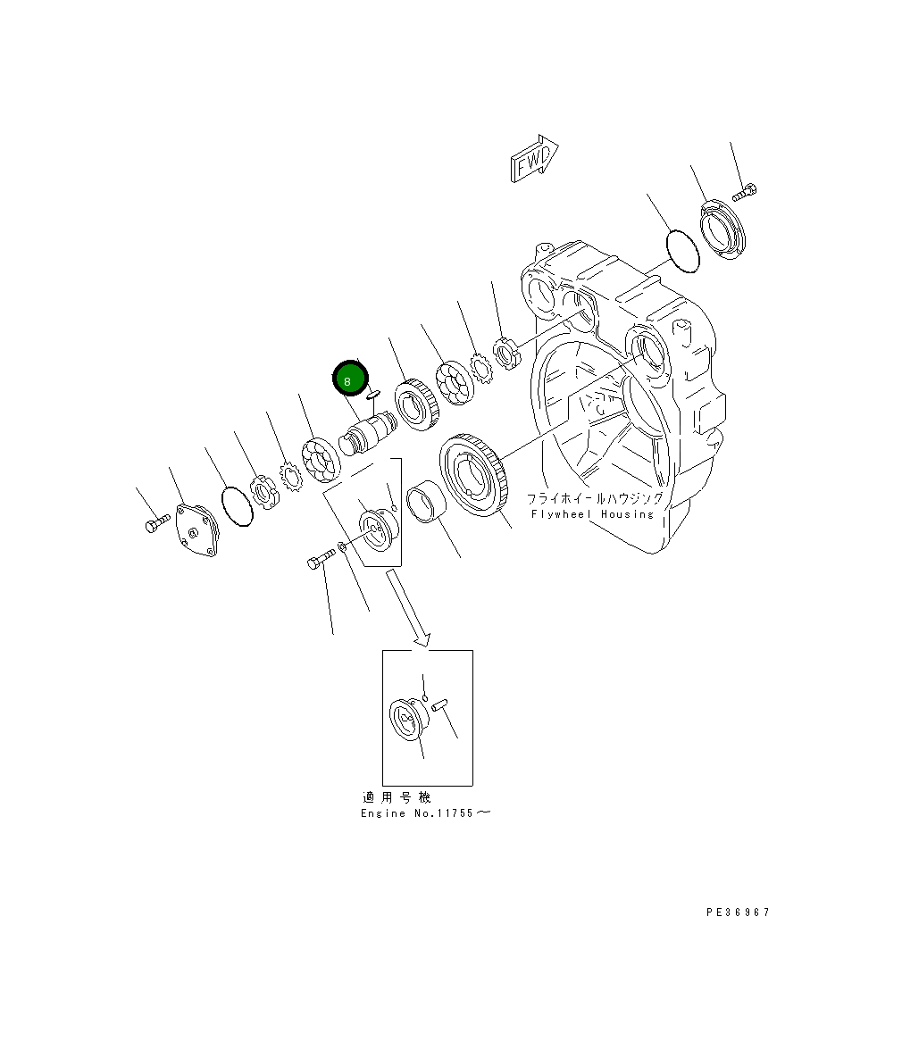 Вал 6150-21-4490 Komatsu