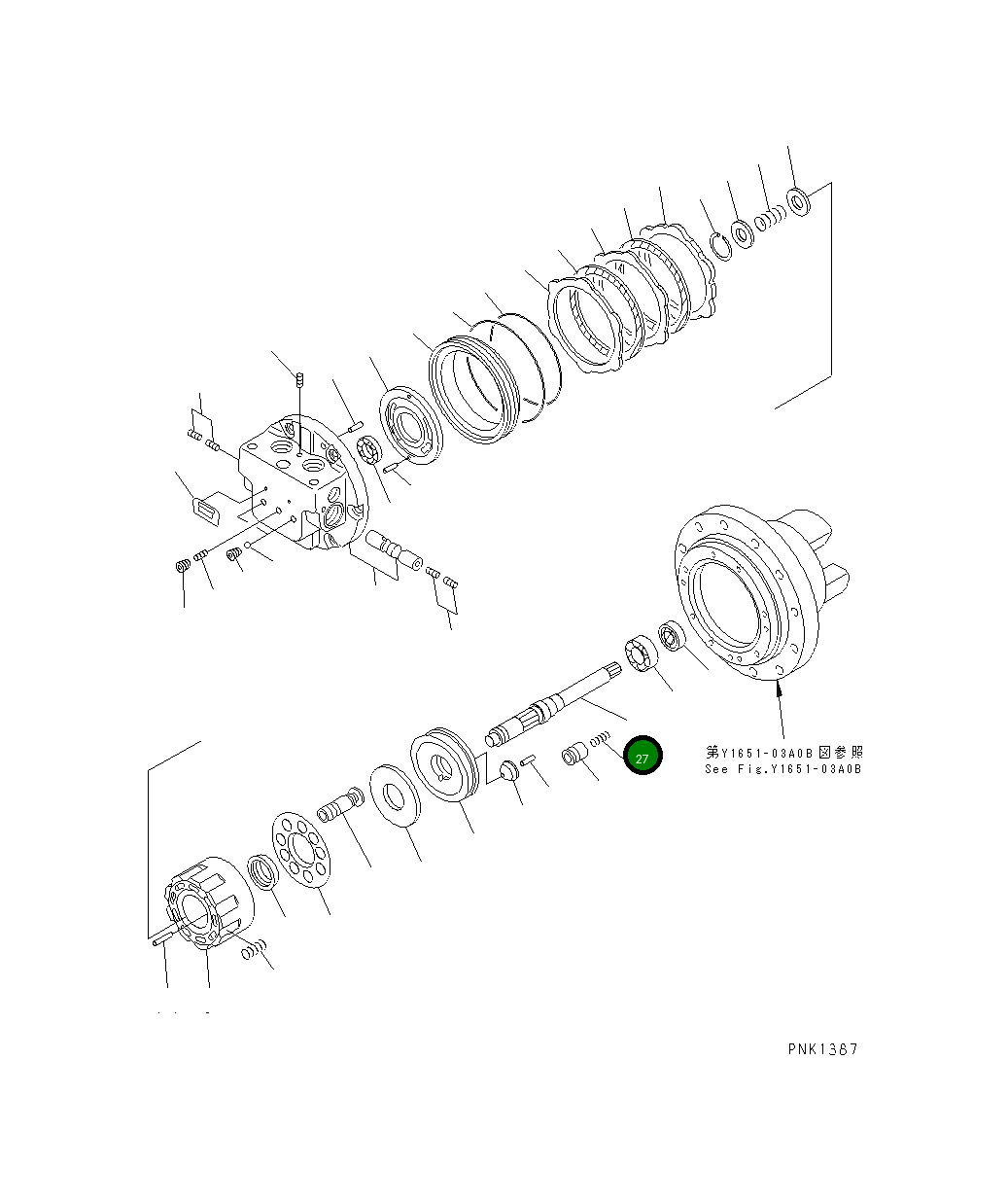 Вал TZ573B2002-00 Komatsu