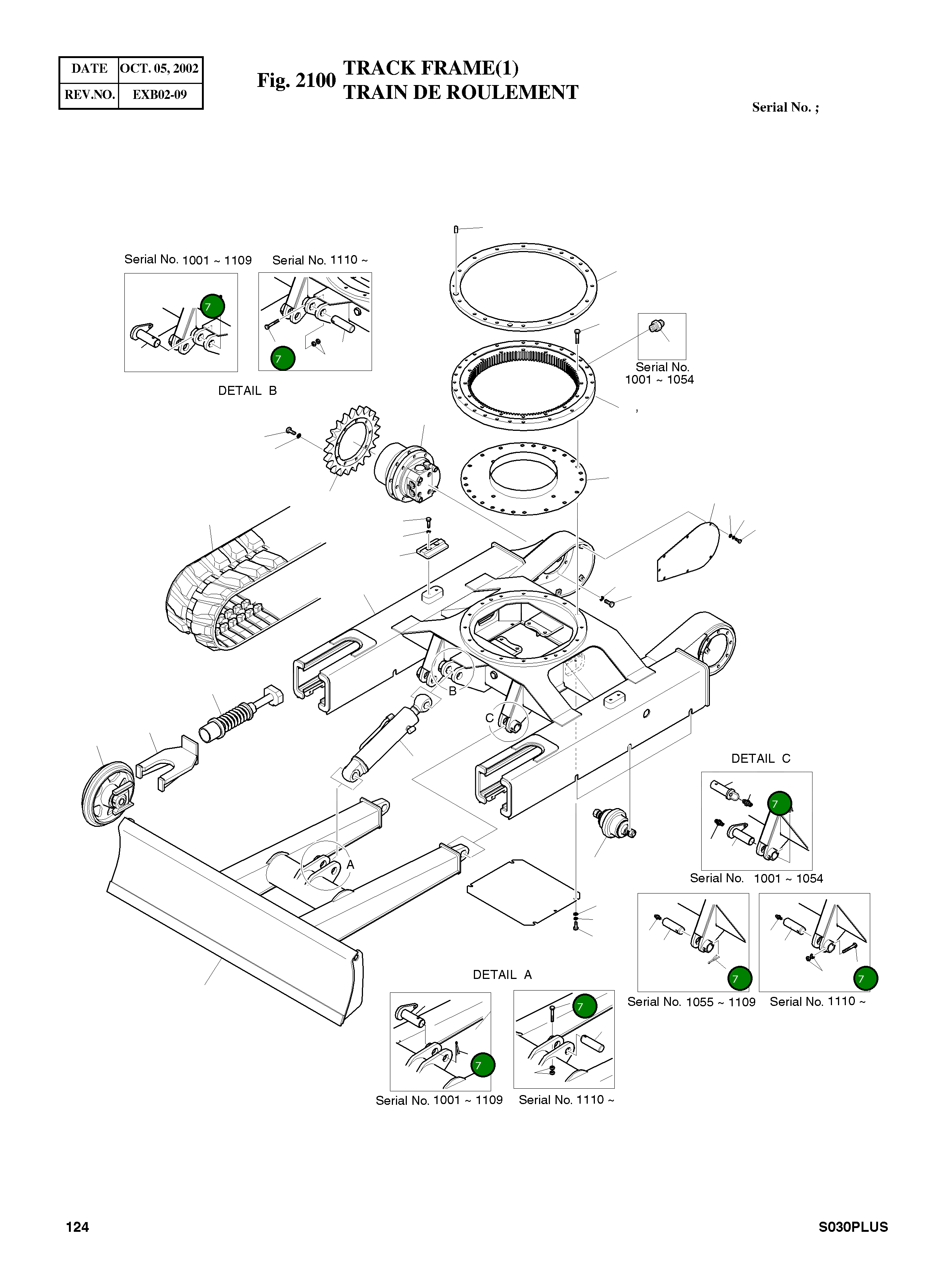 Болт M10X1.5X70 S558953 Komatsu