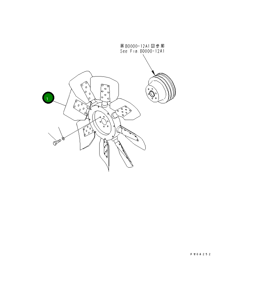 Вентилятор реверсивный 600-614-5800 Komatsu
