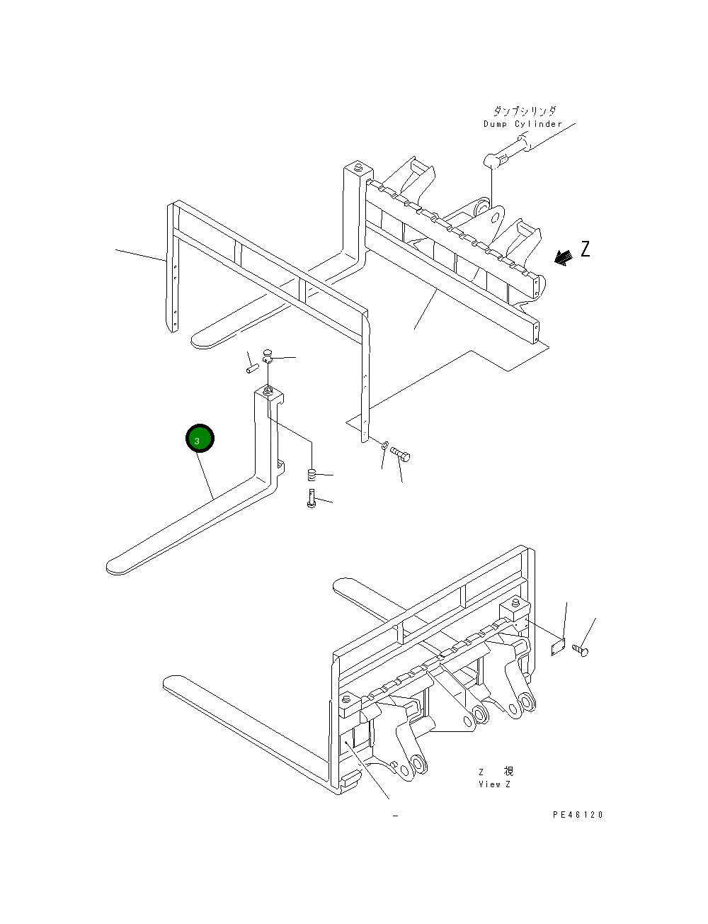 Вилка 363-Z10-1160 Komatsu
