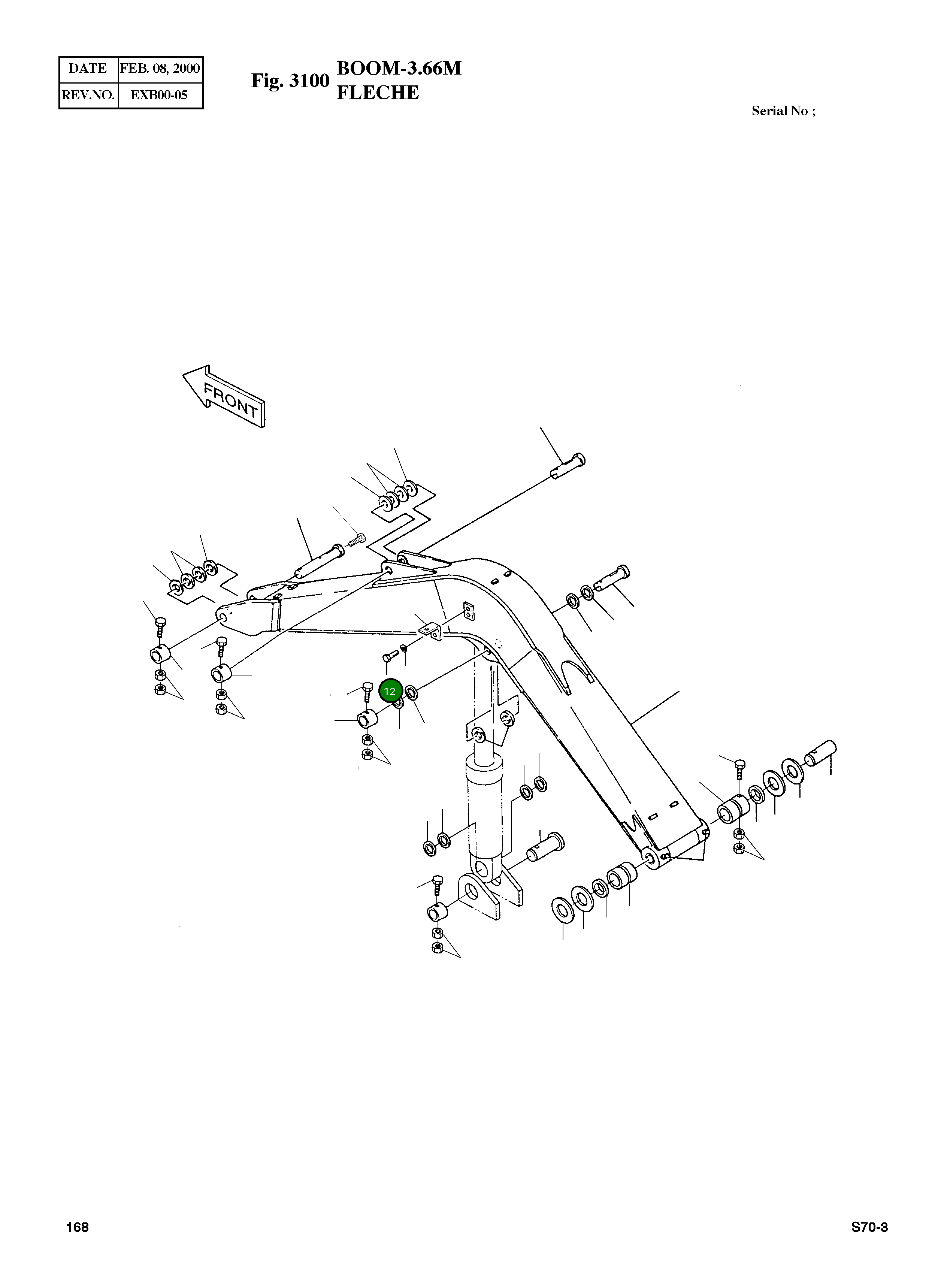 Болт M12X1.75X25 S0515053 Komatsu
